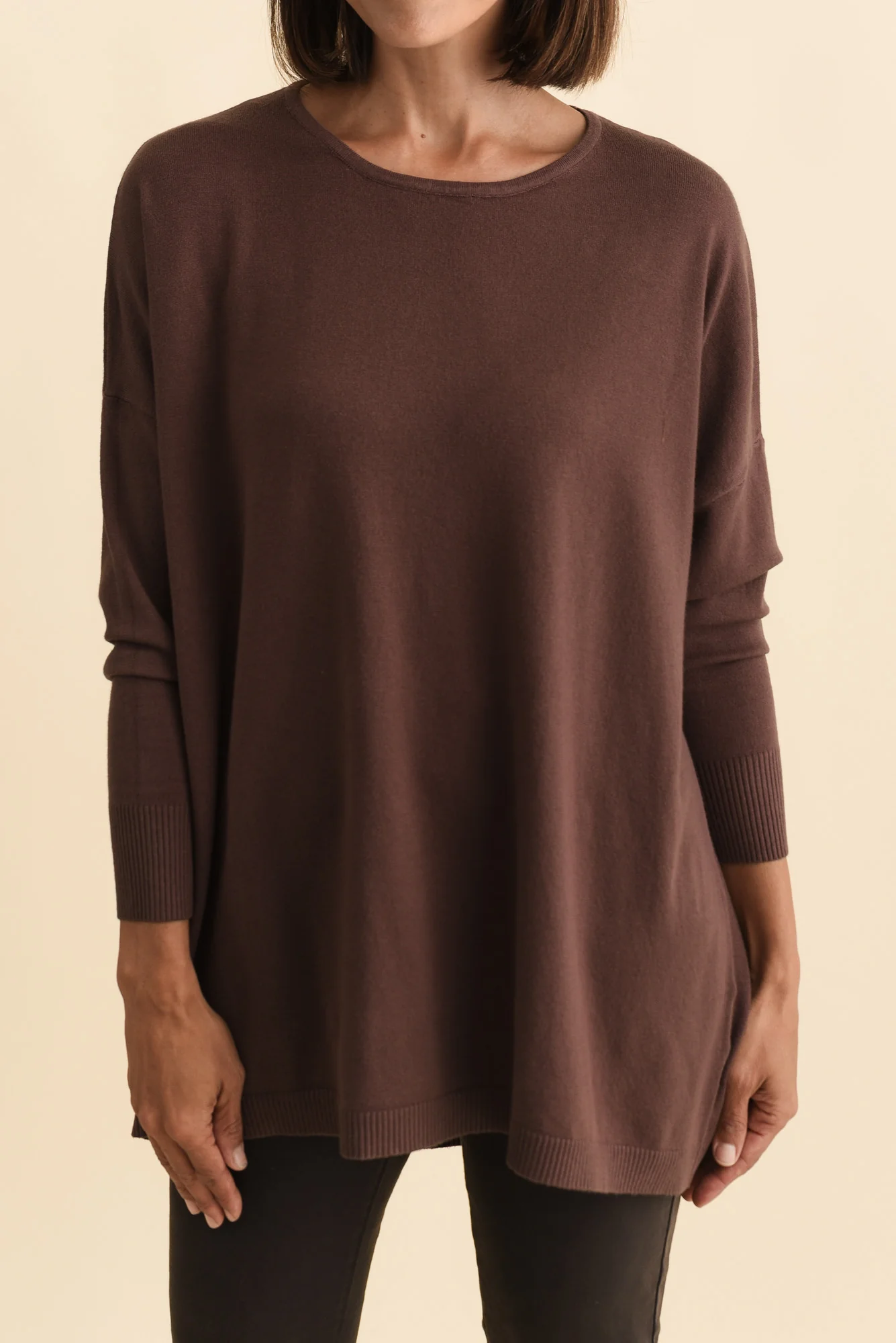 Meryl Brown Wool Blend Drape Jumper - Image 5