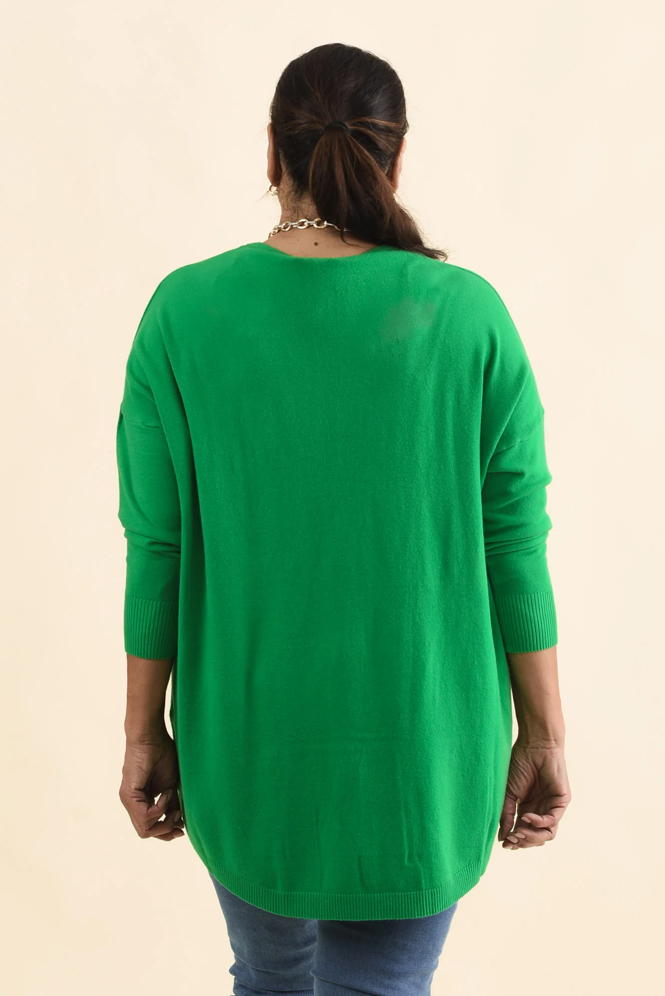 Meryl Forest Green Wool Blend Drape Jumper - Image 11
