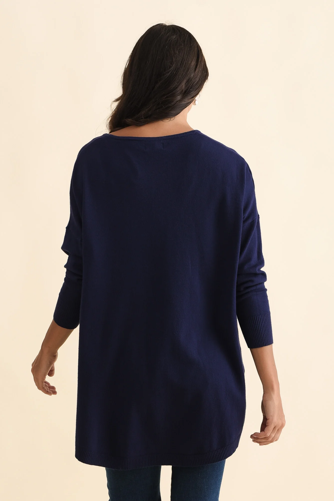 Meryl Navy Wool Blend Drape Jumper - Image 5