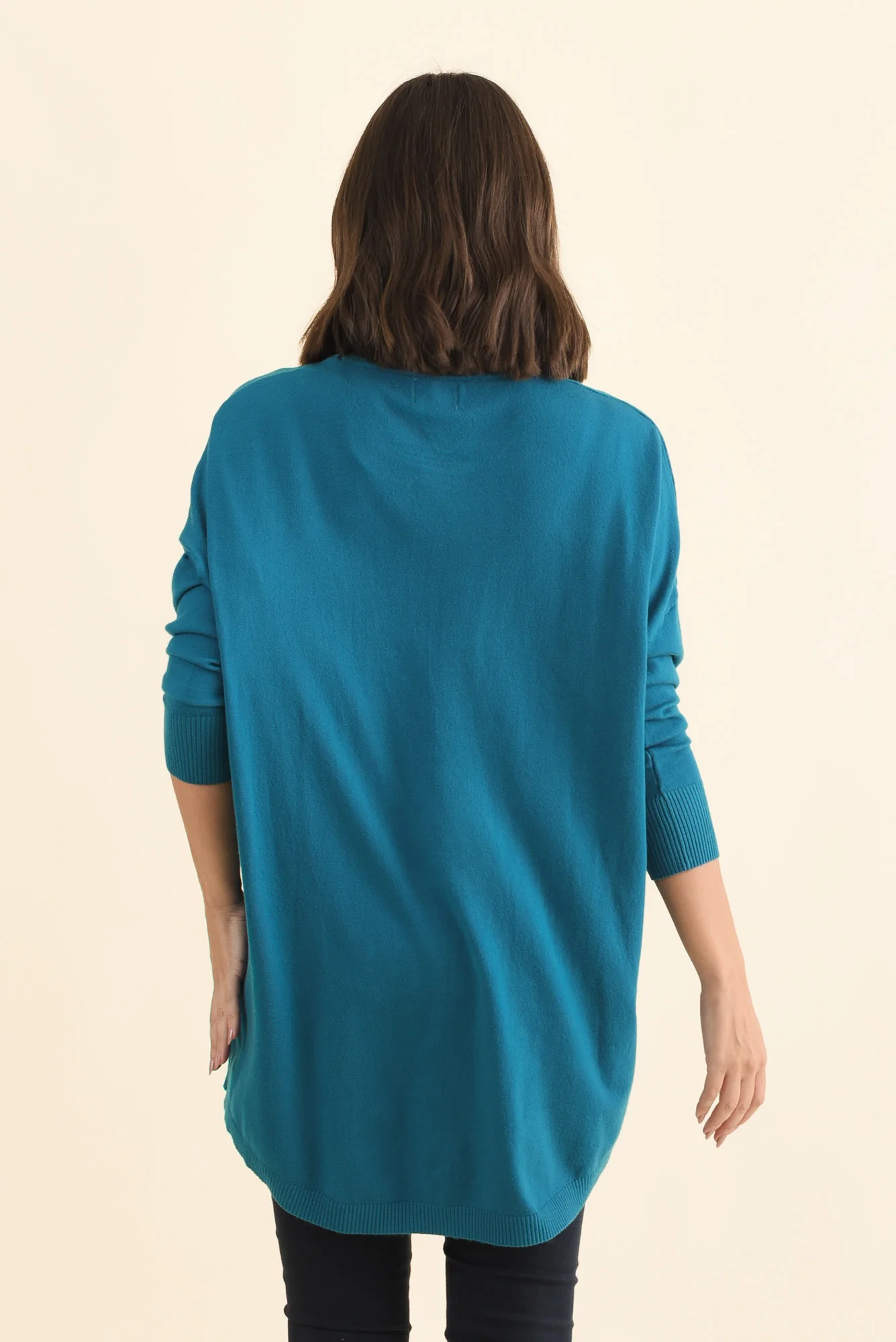 Meryl Teal Wool Blend Drape Jumper - Image 5