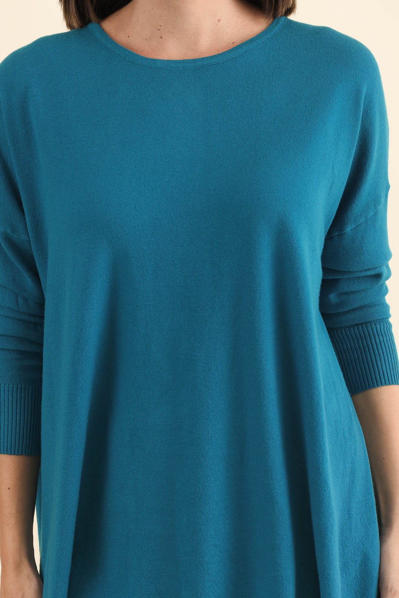 Meryl Teal Wool Blend Drape Jumper - Image 6