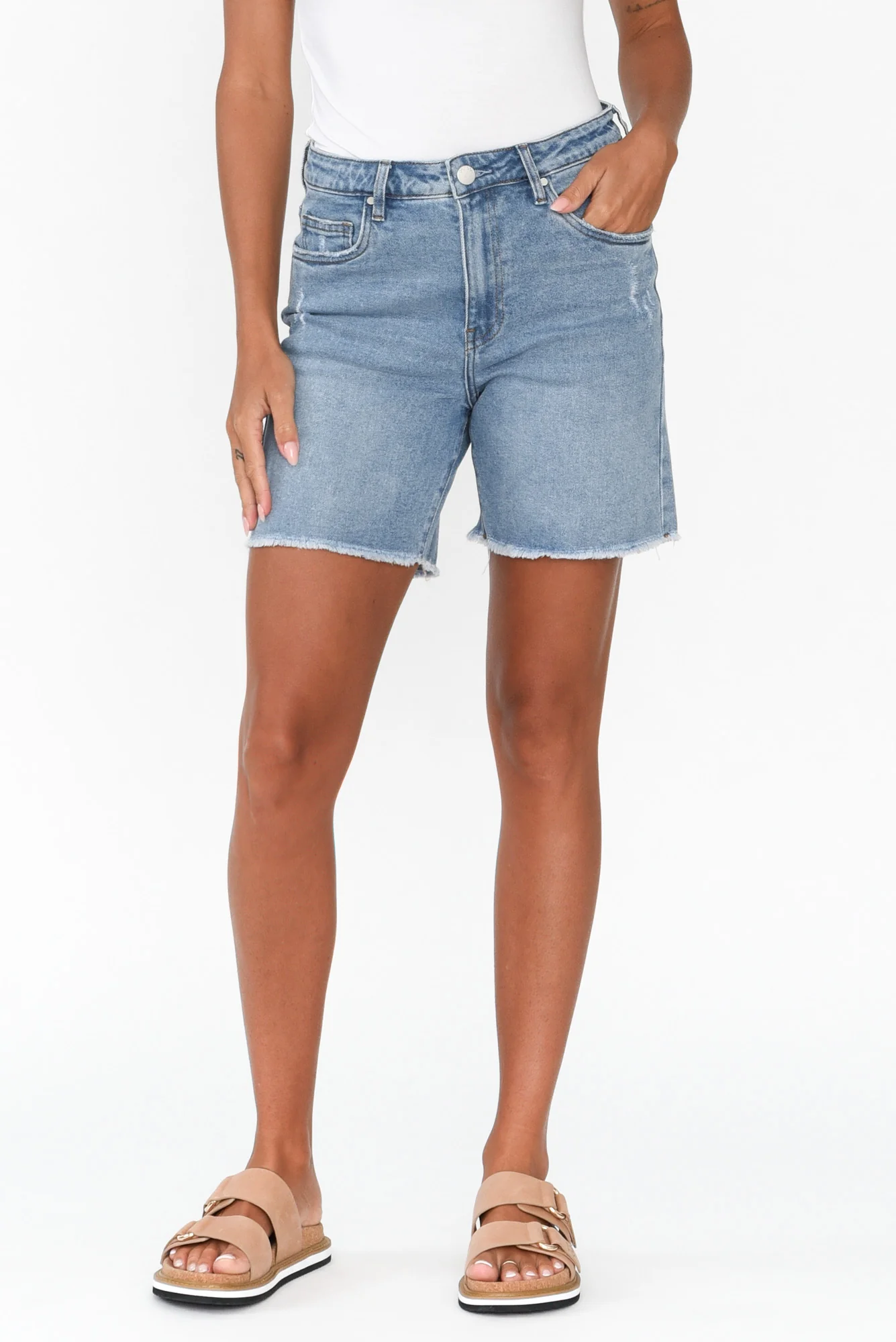 Millie Light Blue Denim Shorts - Image 2