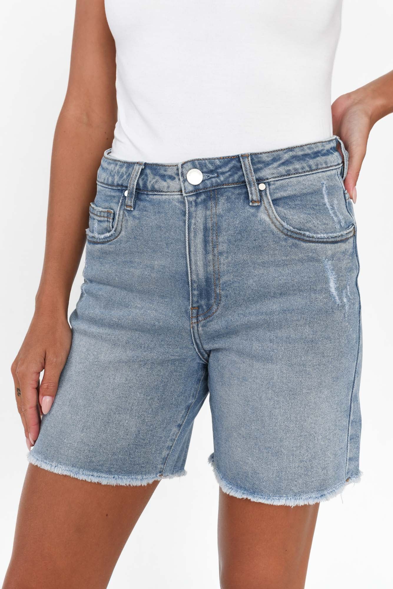 Millie Light Blue Denim Shorts - Image 4