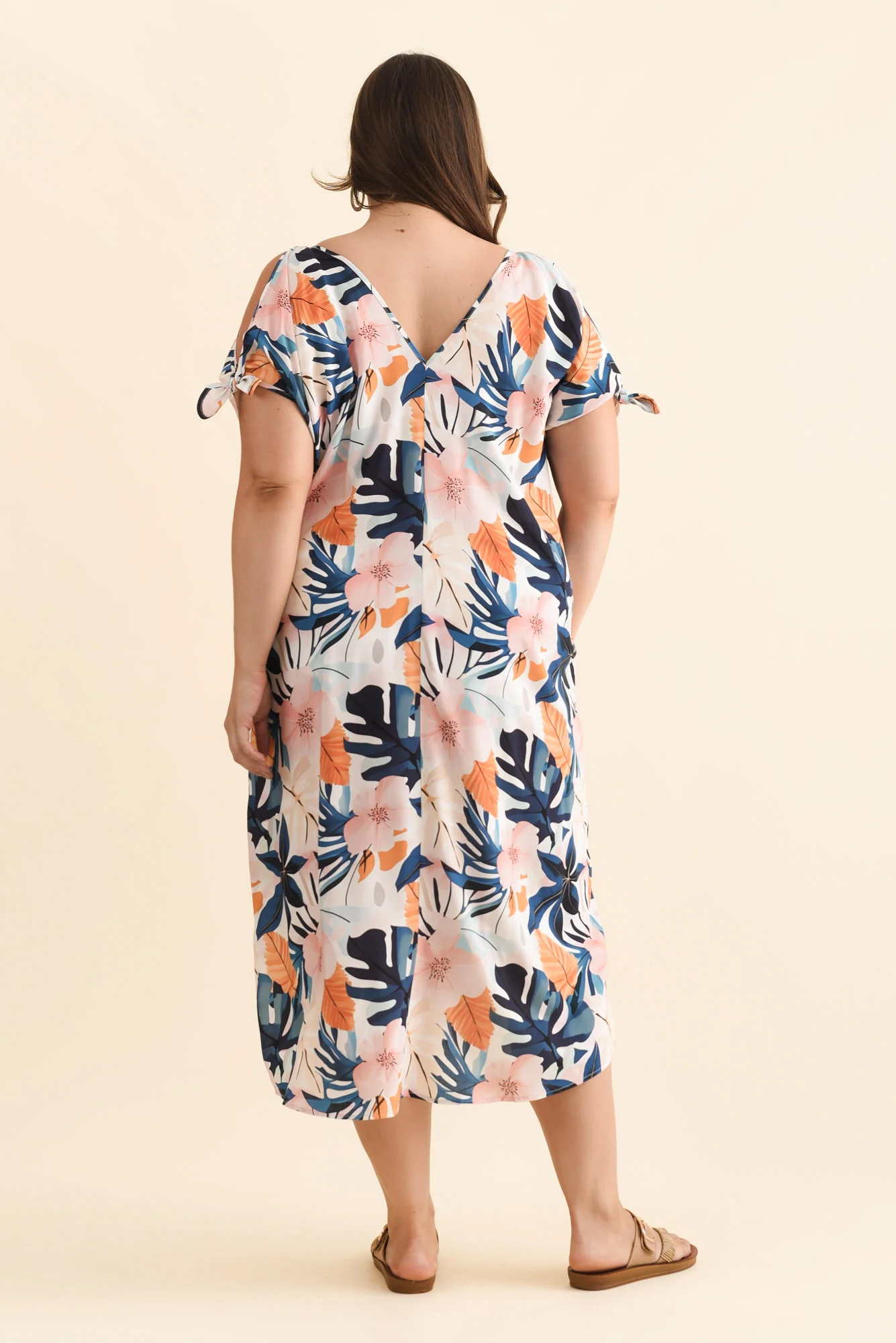 Miranda Navy Garden Cold Shoulder Kaftan - Image 10