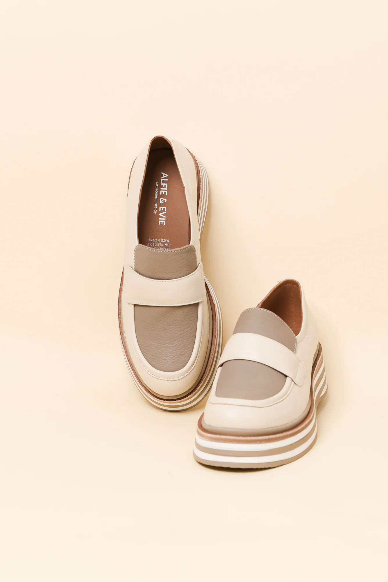 Moby Cream Leather Platform Loafer - Image 2