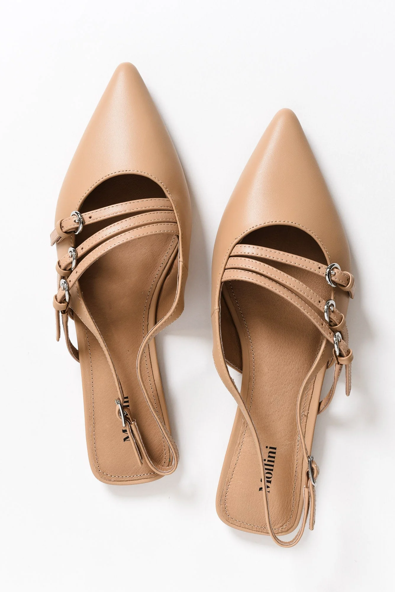 Moena Tan Leather Slingback Mule - Image 4