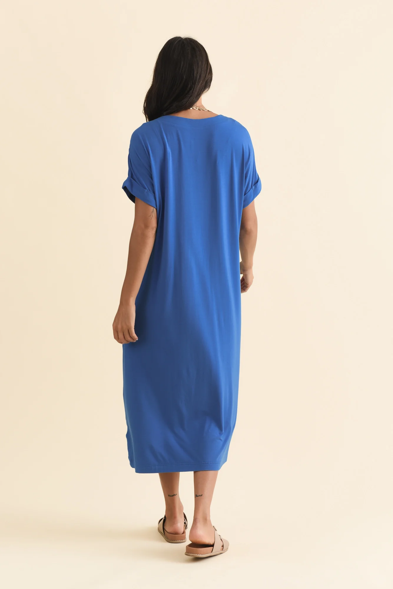 Monica Blue Bamboo Dress - Image 5