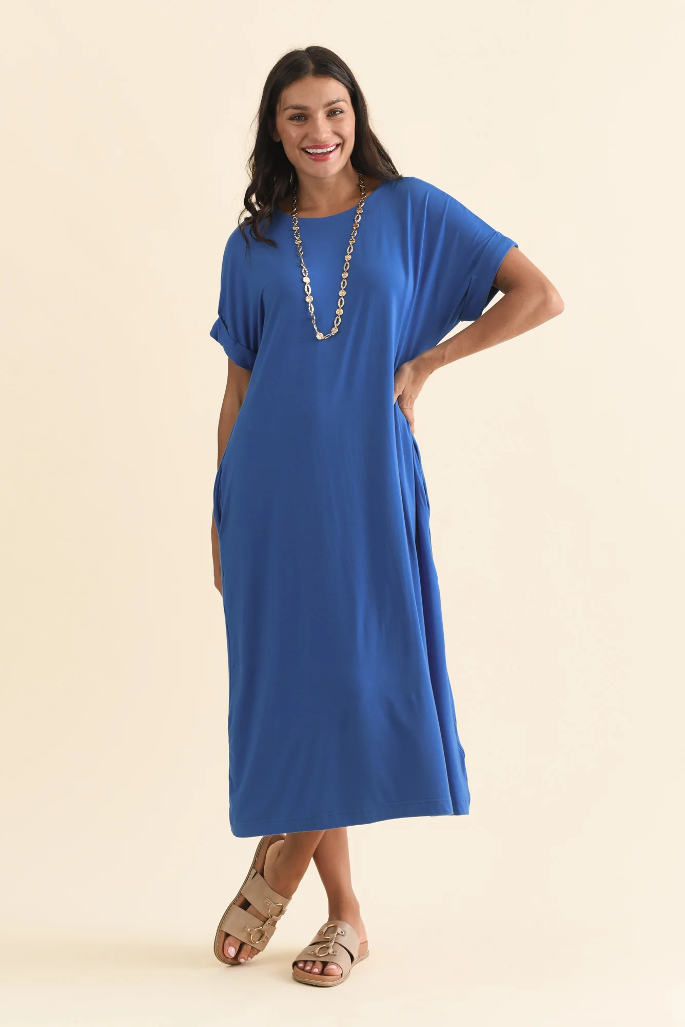 Monica Blue Bamboo Dress - Image 7
