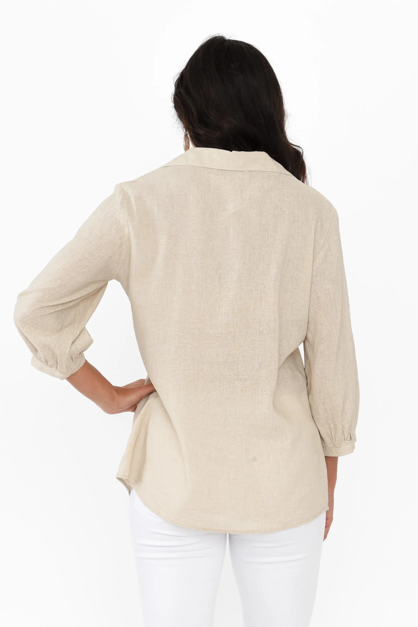 Monica Natural Floral Embroidered Shirt - Image 4