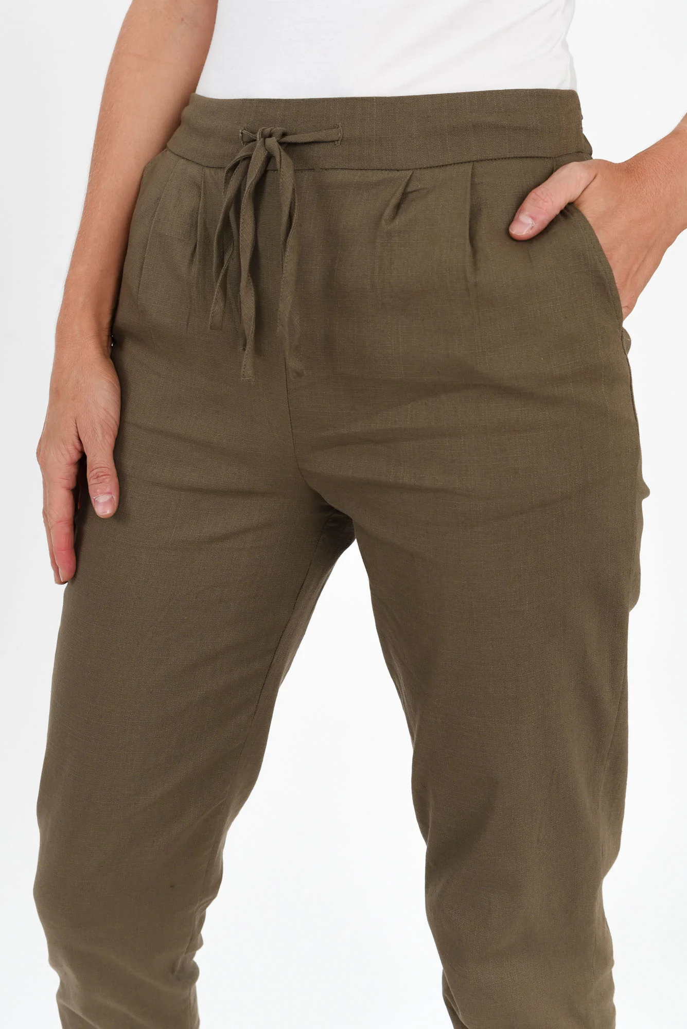 Montgomery Khaki Drawstring Pants - Image 3