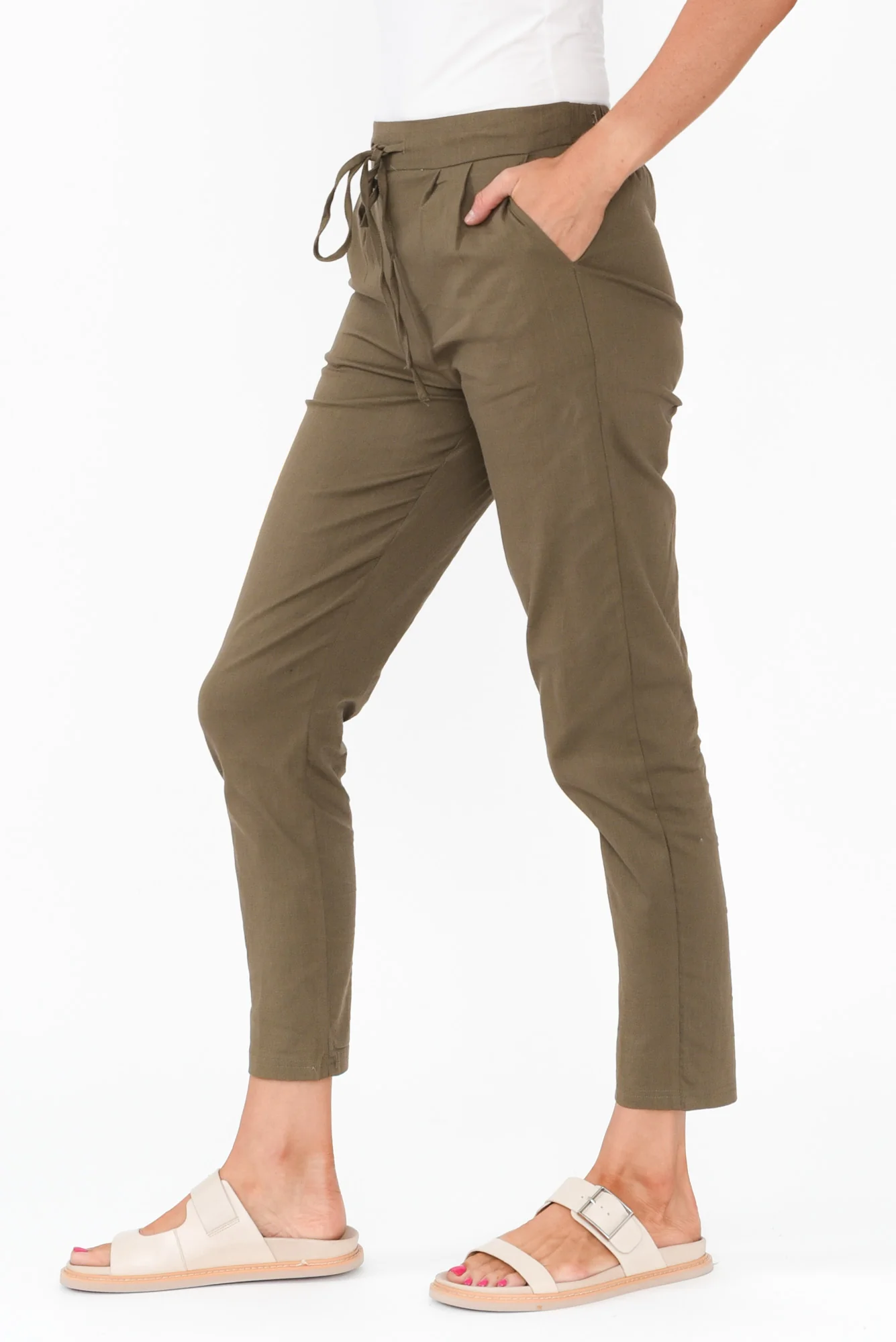 Montgomery Khaki Drawstring Pants - Image 4
