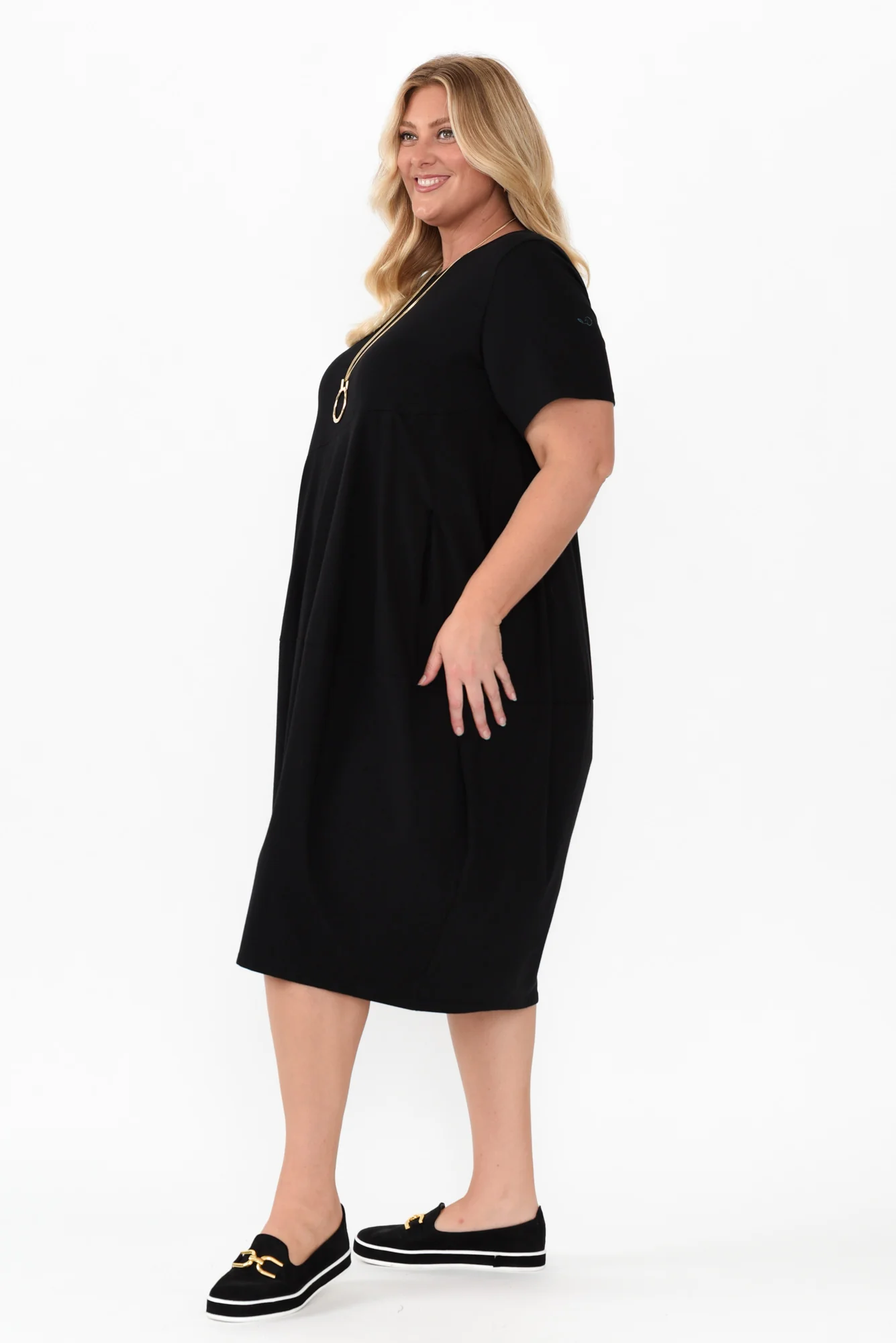 Morgan Black Diagonal Seam Dress - Image 10