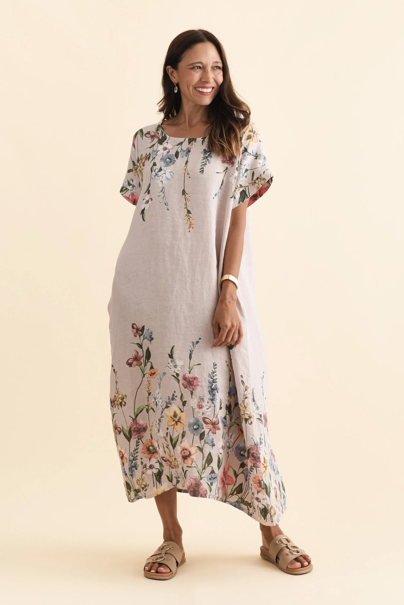 Morrison Blush Floral Linen Pocket Dress - Image 6