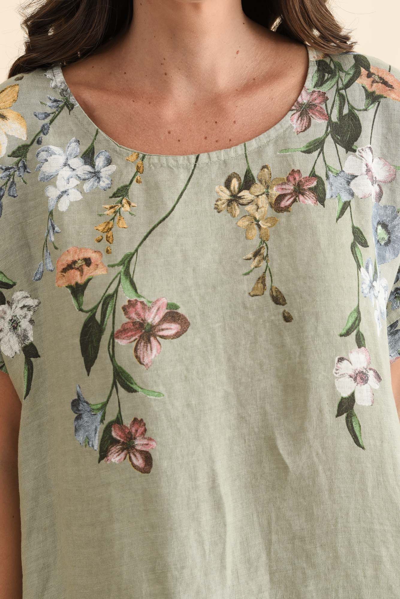 Morrison Sage Floral Linen Pocket Dress - Image 6