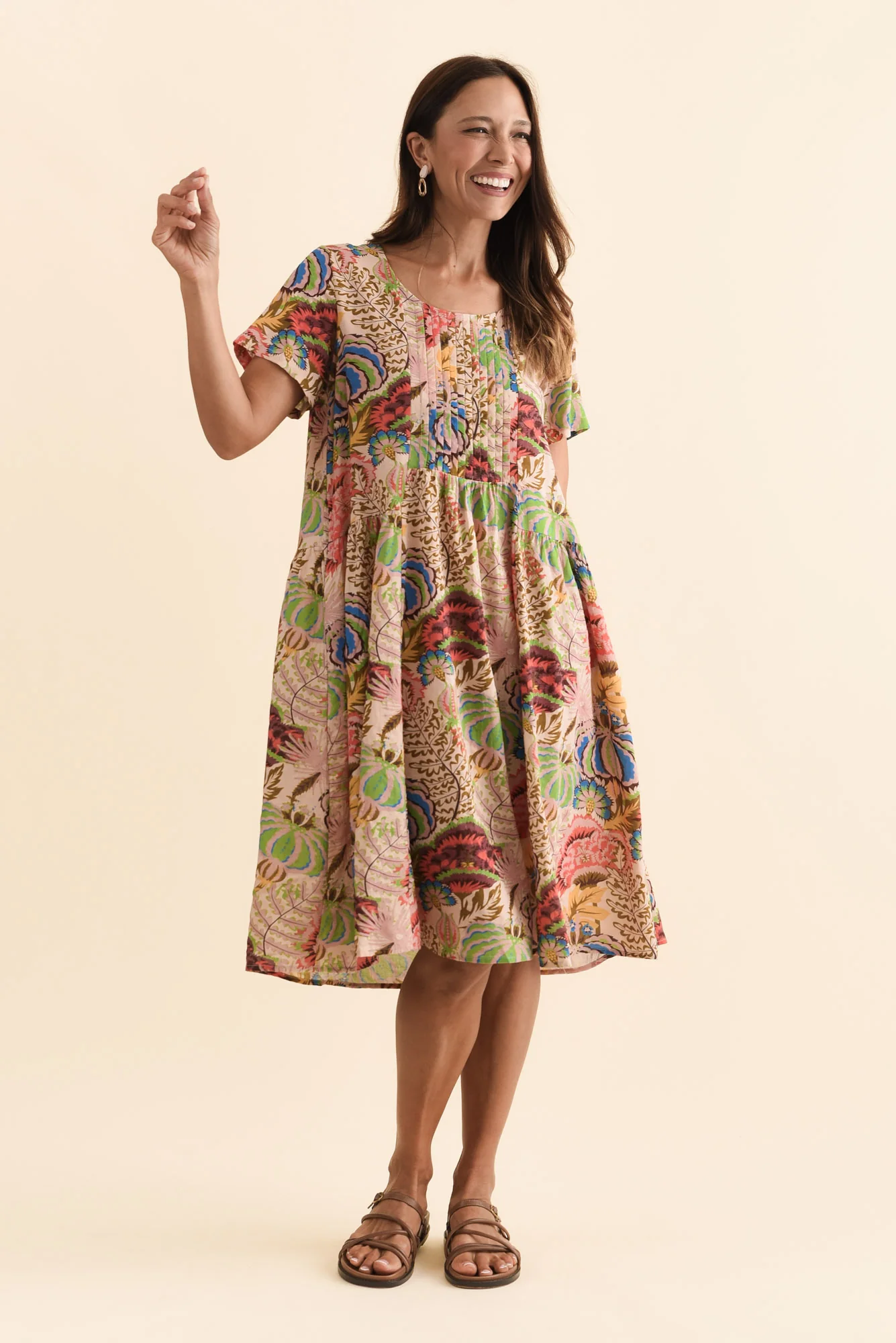 Murano Green Botanical Cotton Dress - Image 6