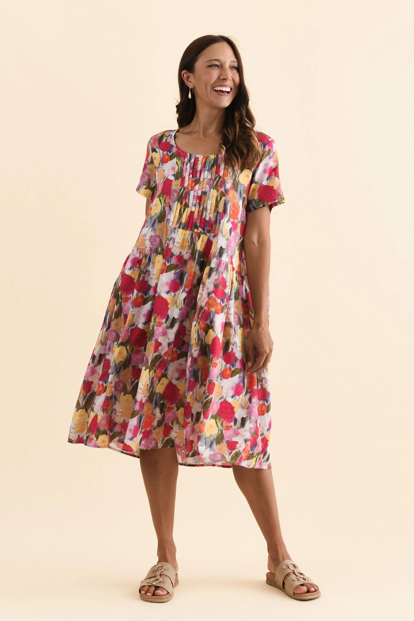 Murano Pink Floral Cotton Dress