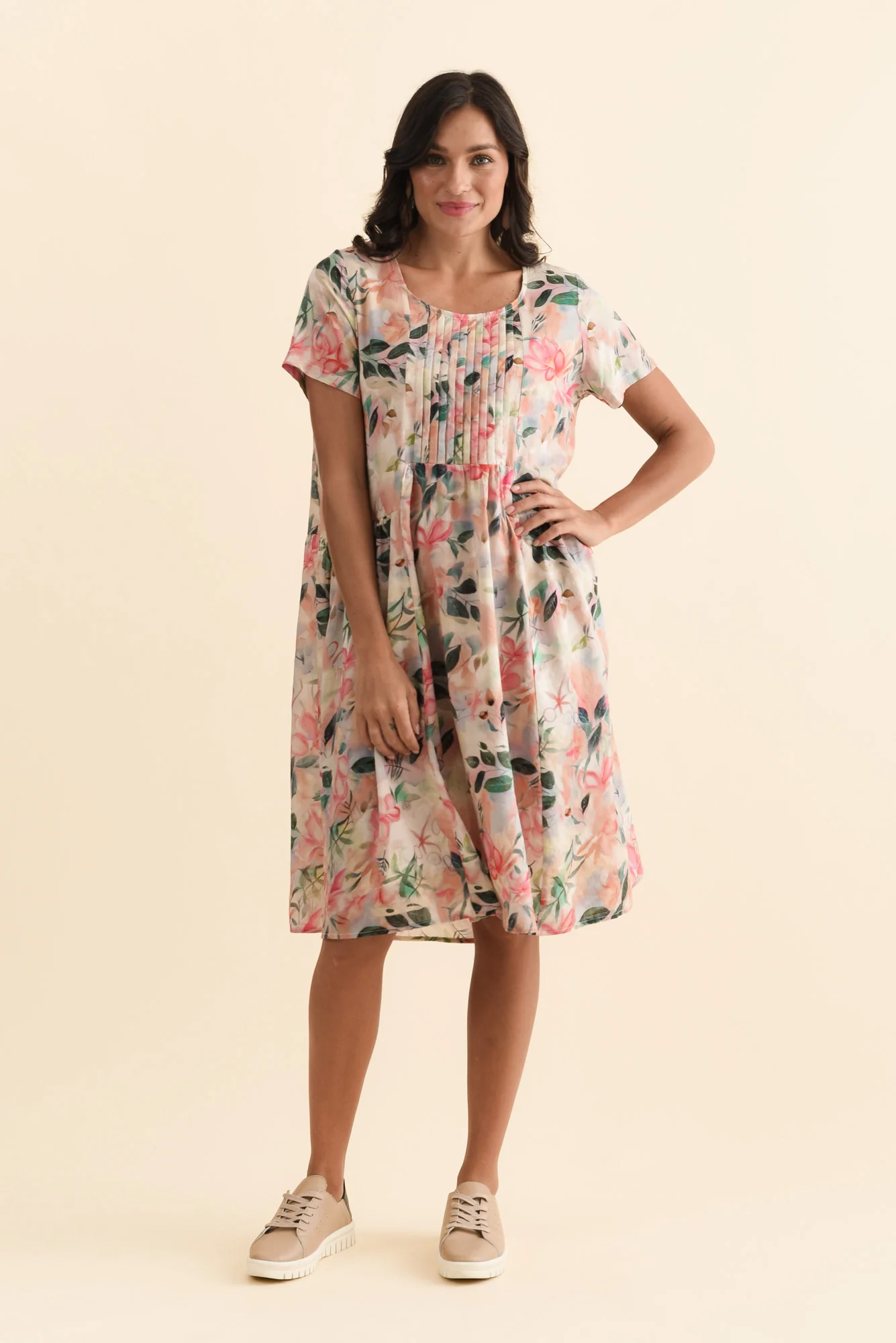 Murano Pink Wildflower Cotton Dress - Image 2