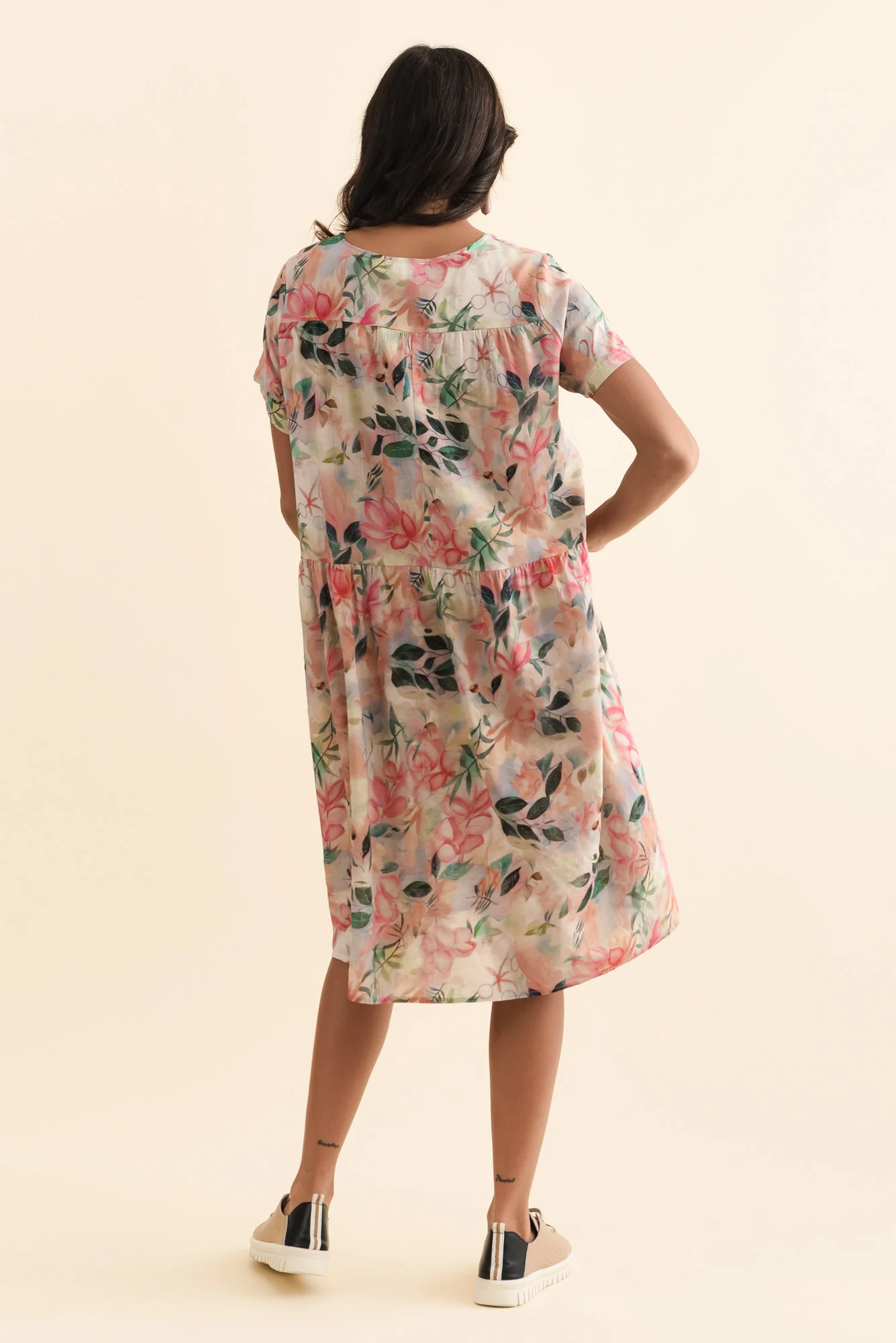 Murano Pink Wildflower Cotton Dress - Image 4
