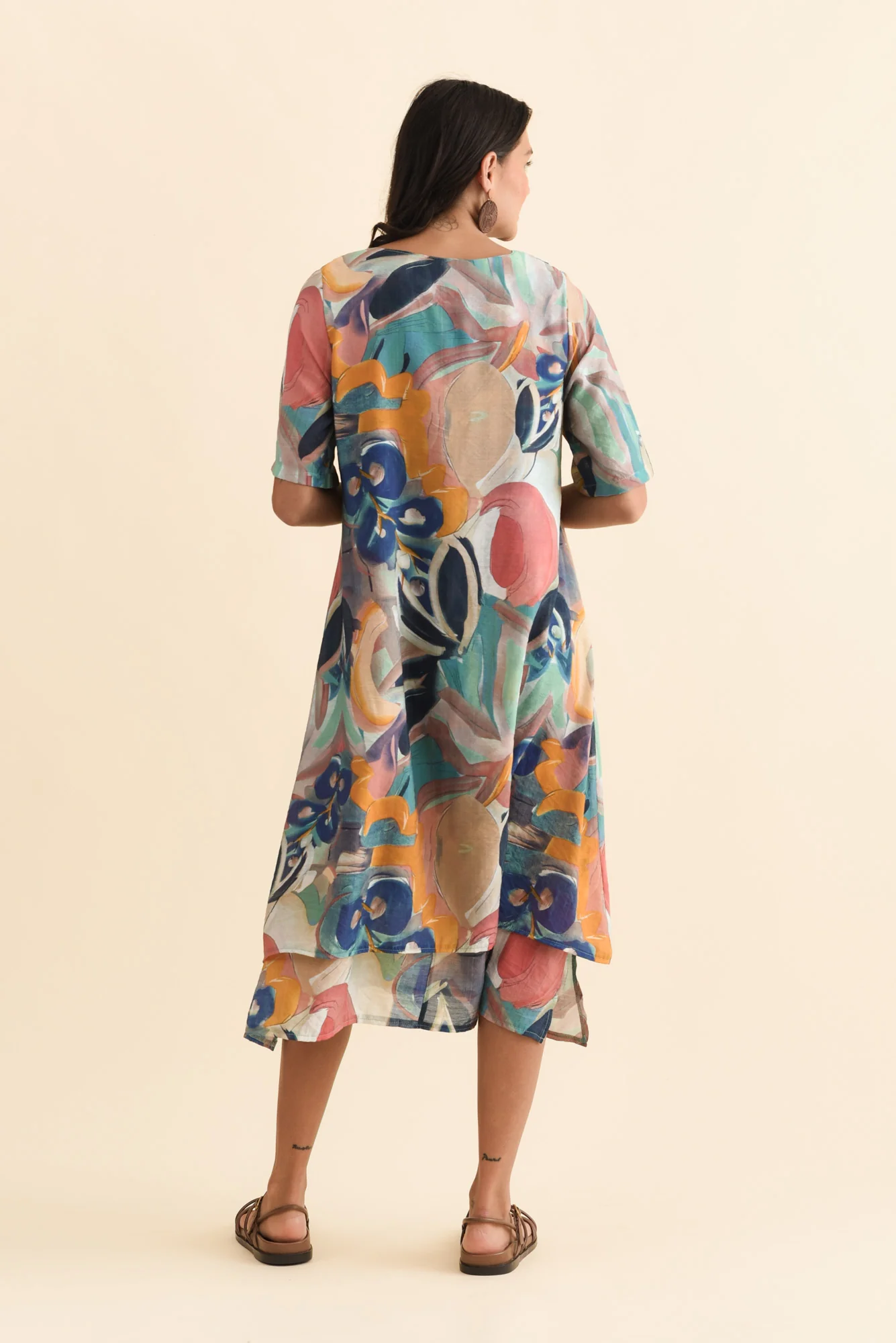 Nala Blue Floral Layers Dress - Image 5