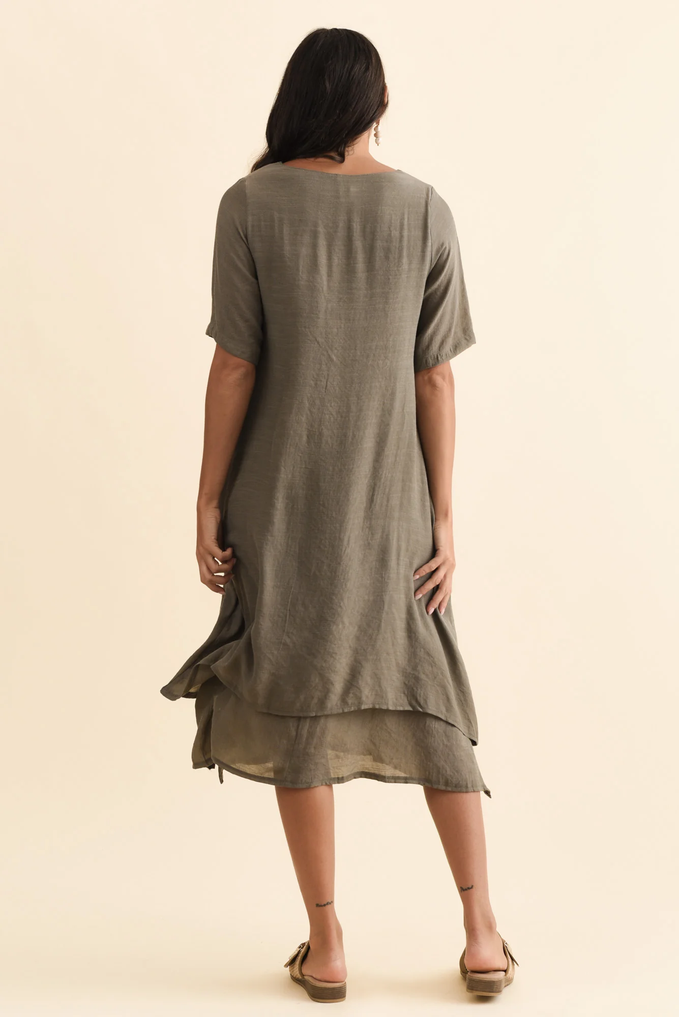 Nala Khaki Layers Dress - Image 5