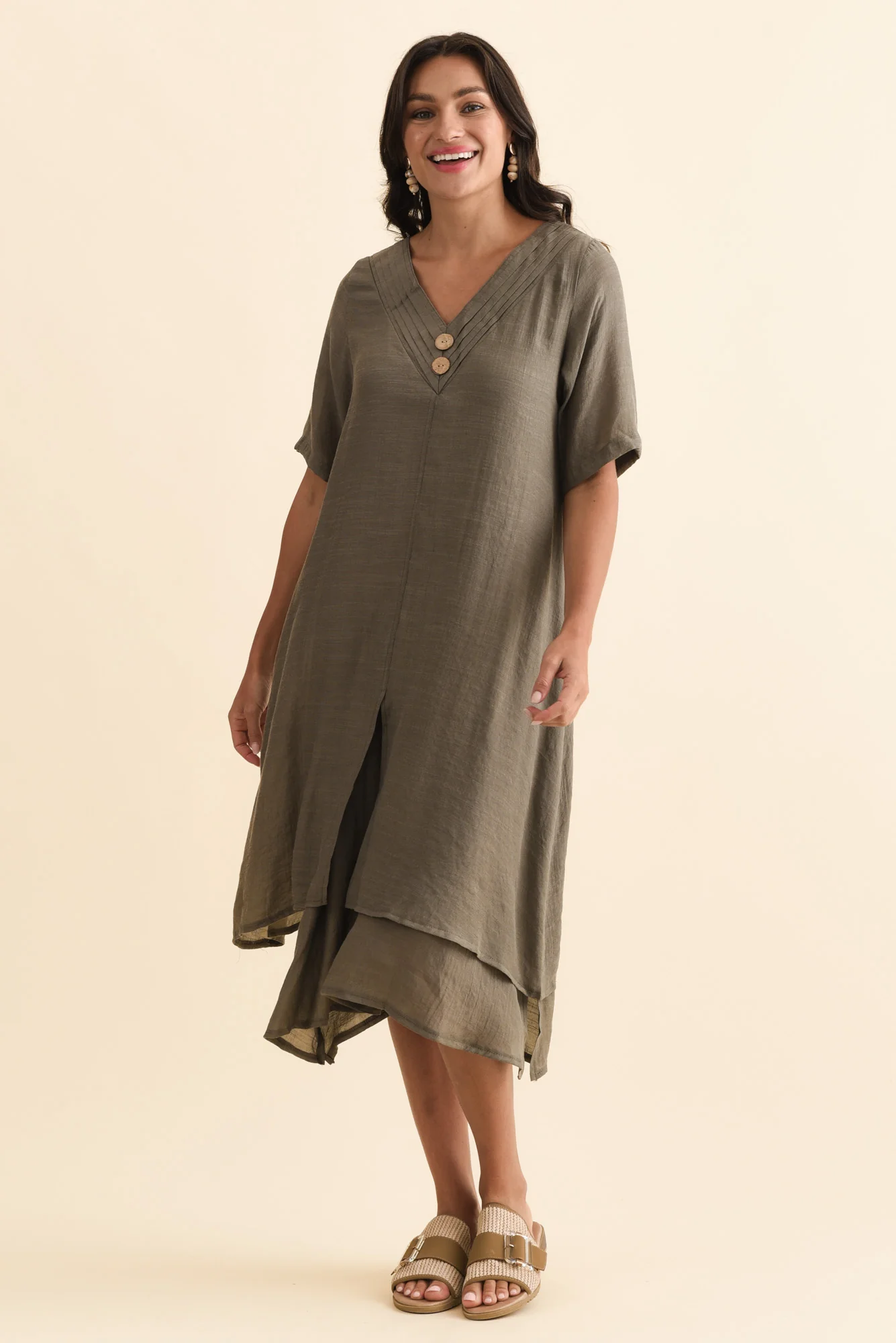 Nala Khaki Layers Dress - Image 7