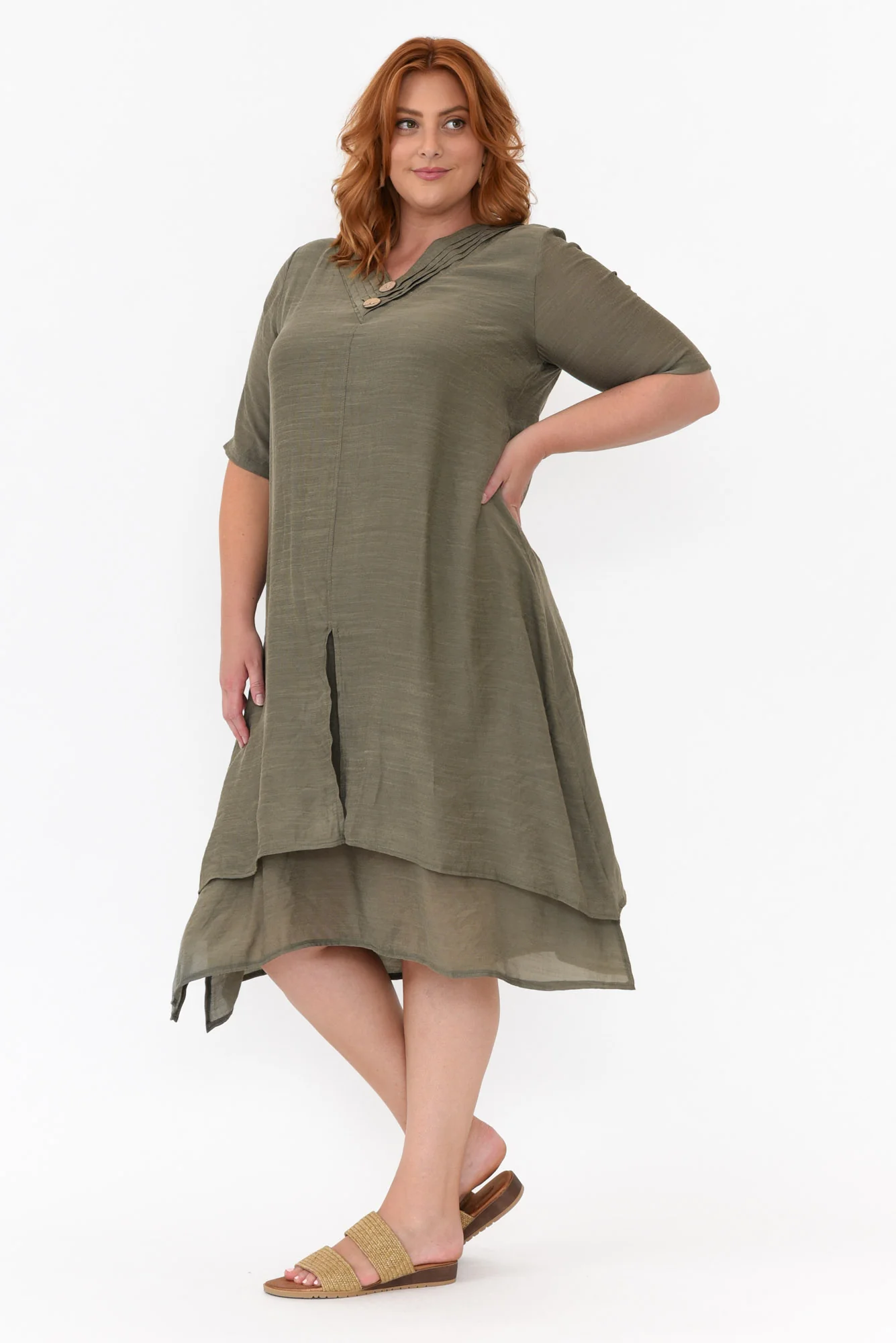 Nala Khaki Layers Dress - Image 9