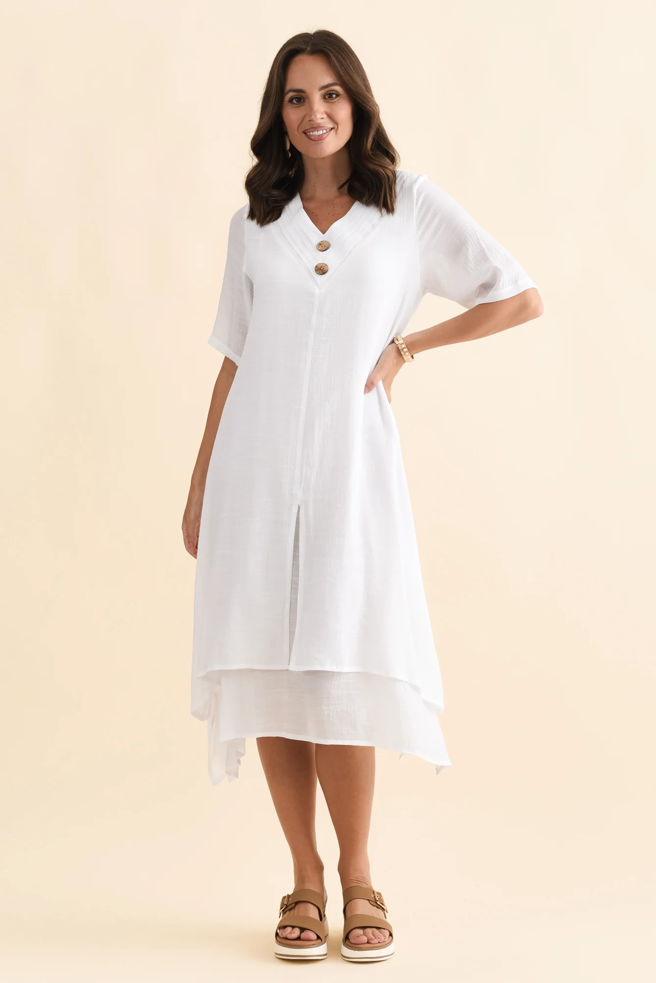 Nala White Layers Dress