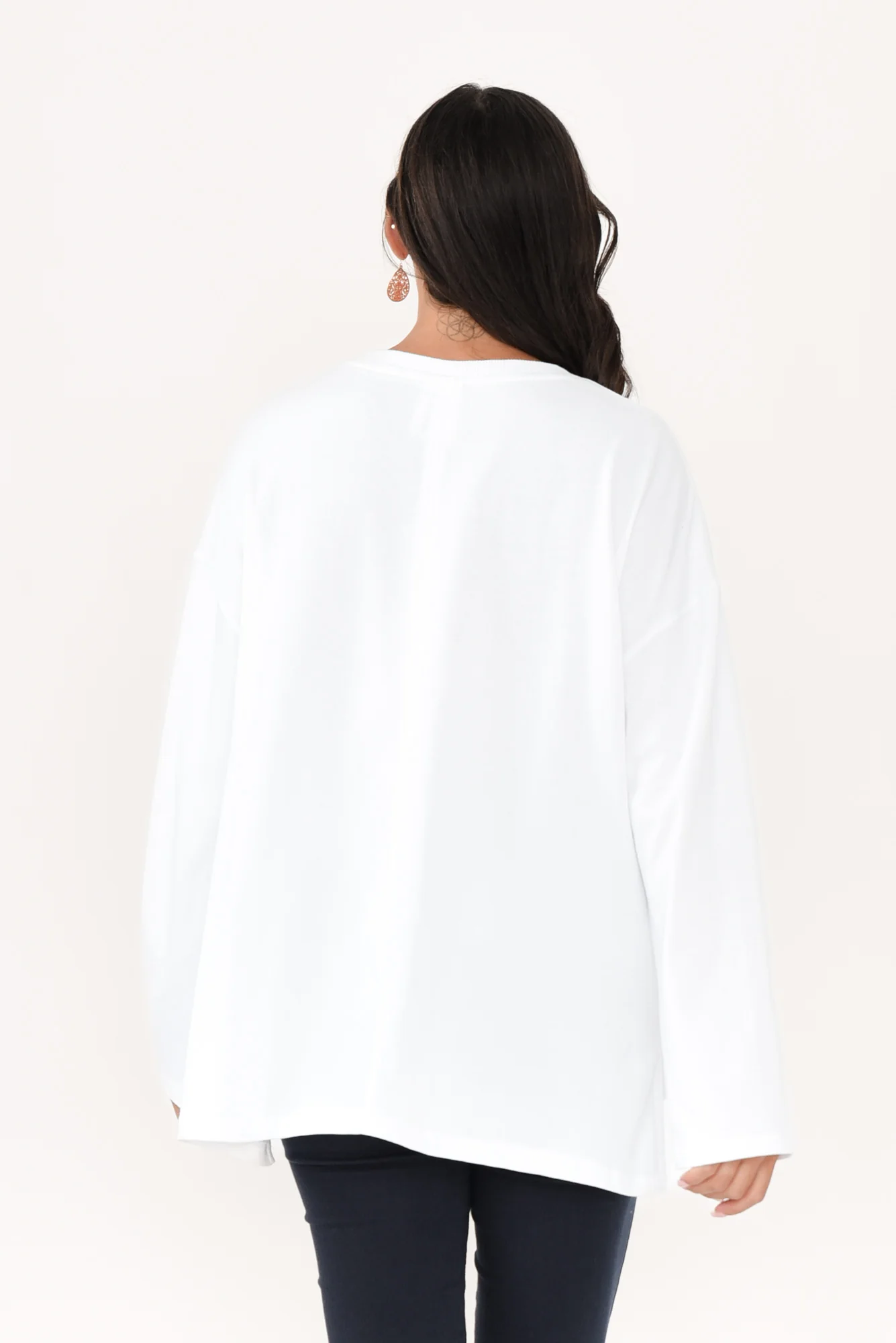 Naomi White Cotton Sweatshirt - Image 4
