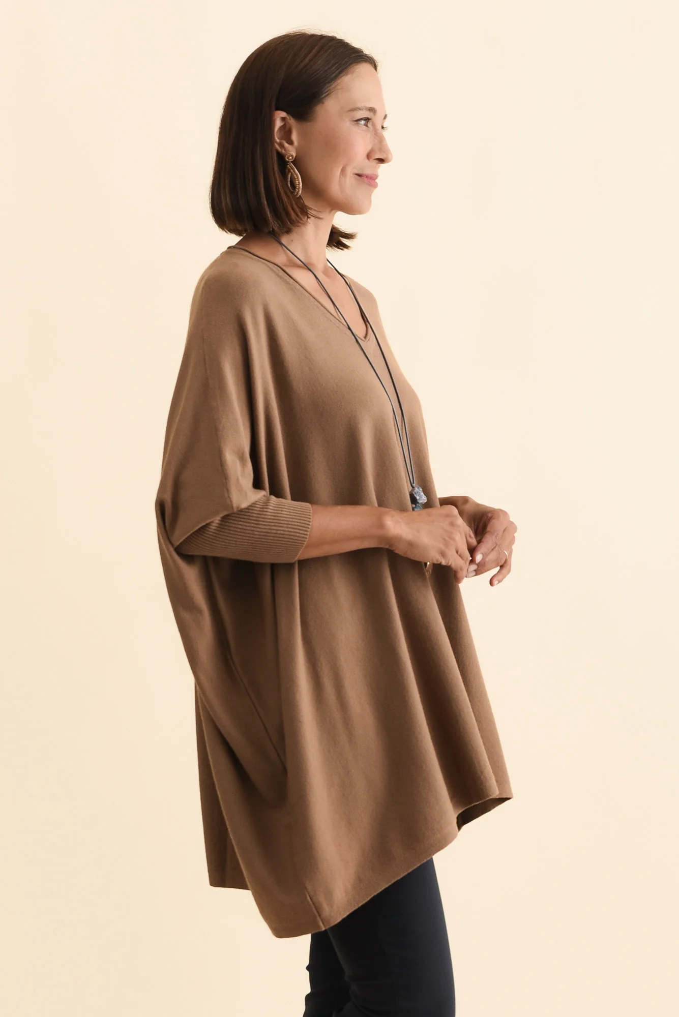 Nastia Mocha Wool Blend Jumper - Image 4
