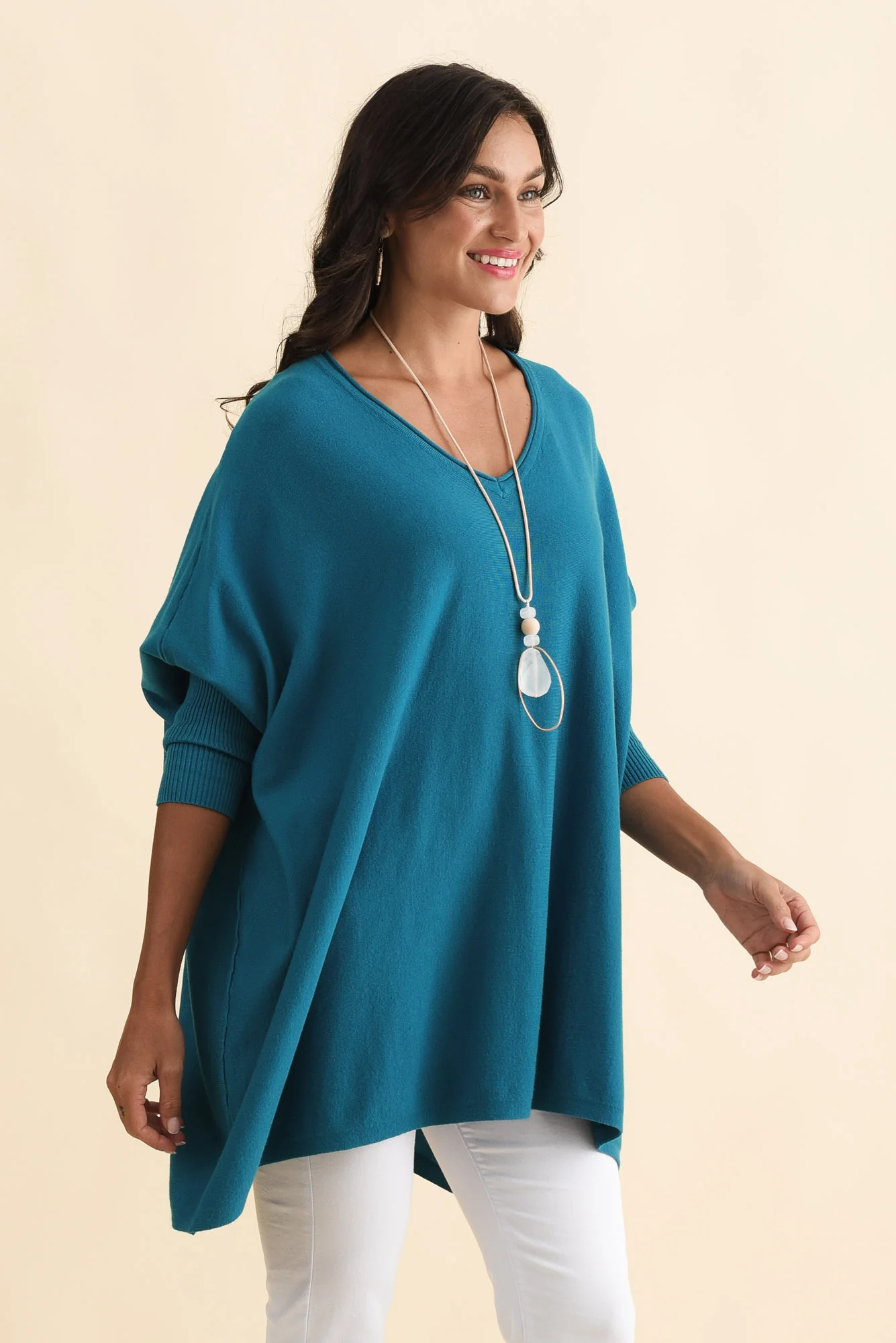 Nastia Teal Wool Blend Jumper - Image 4