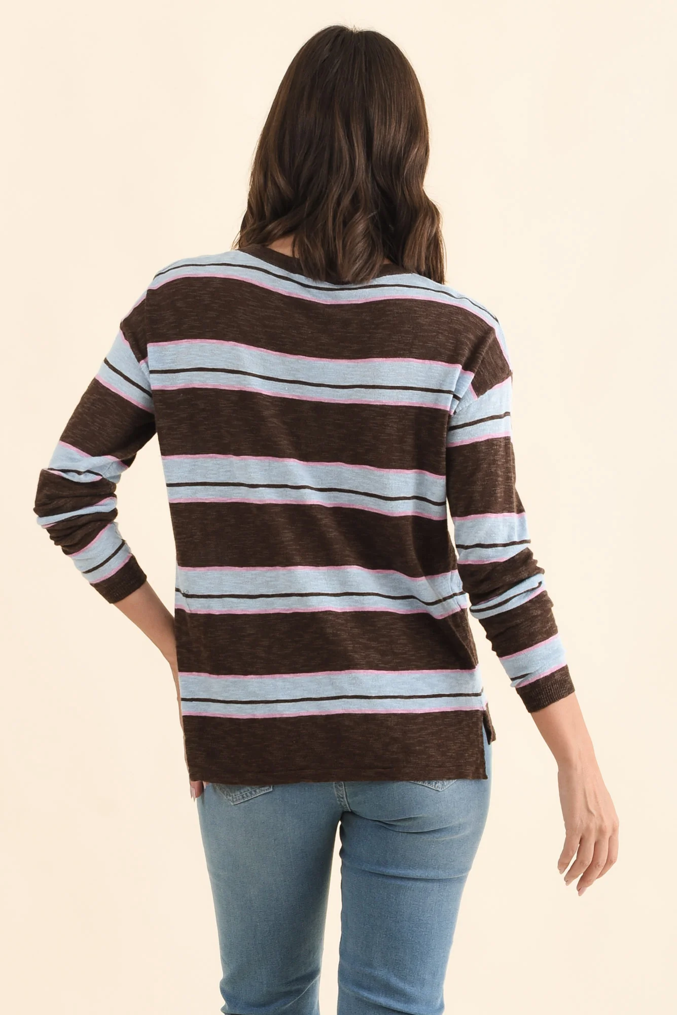 Natasha Mocha Stripe Knit Top - Image 4