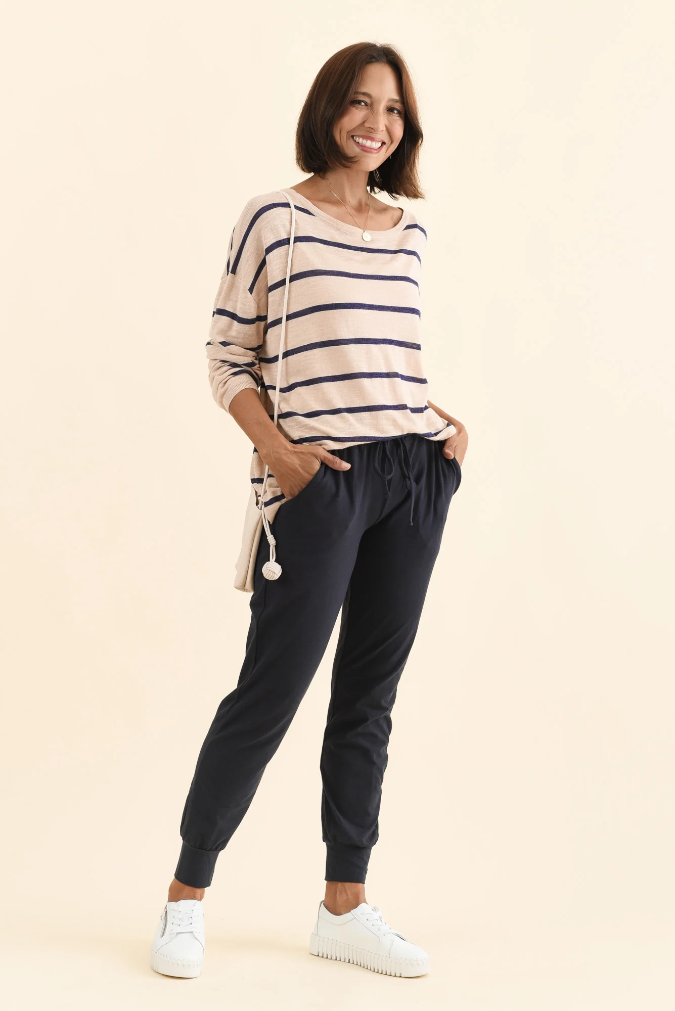 Navy Cotton Everyday Tie Sweatpants - Image 7