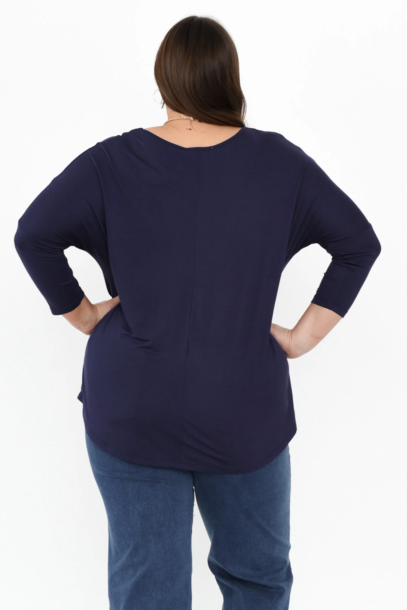 Navy Milan 3/4 Sleeve Top - Image 11