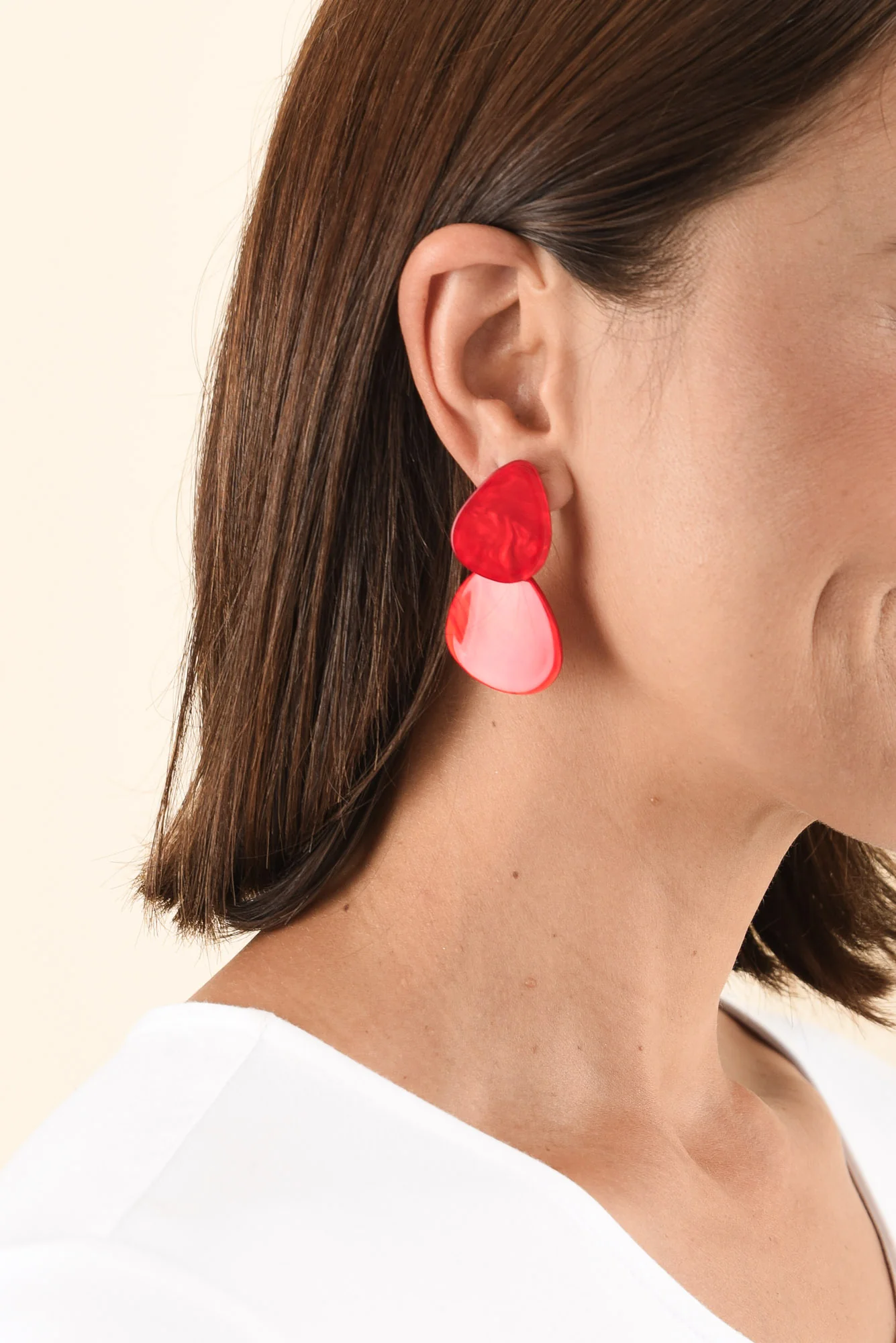 Nellary Red Marble Drop Earrings - Image 2