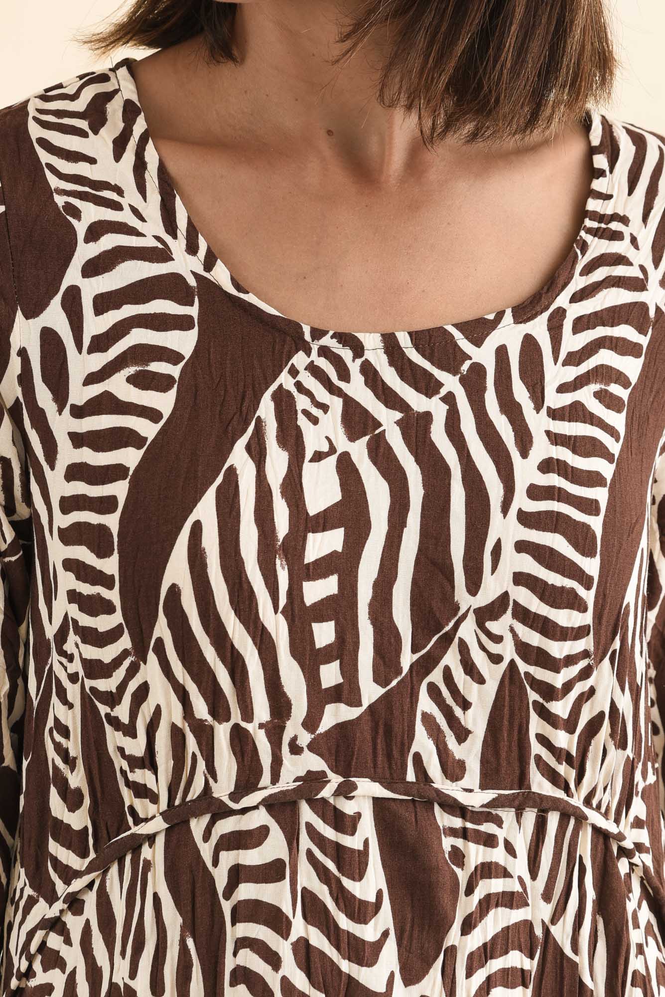 Nessa Brown Leaf Crescent Dress - Image 6