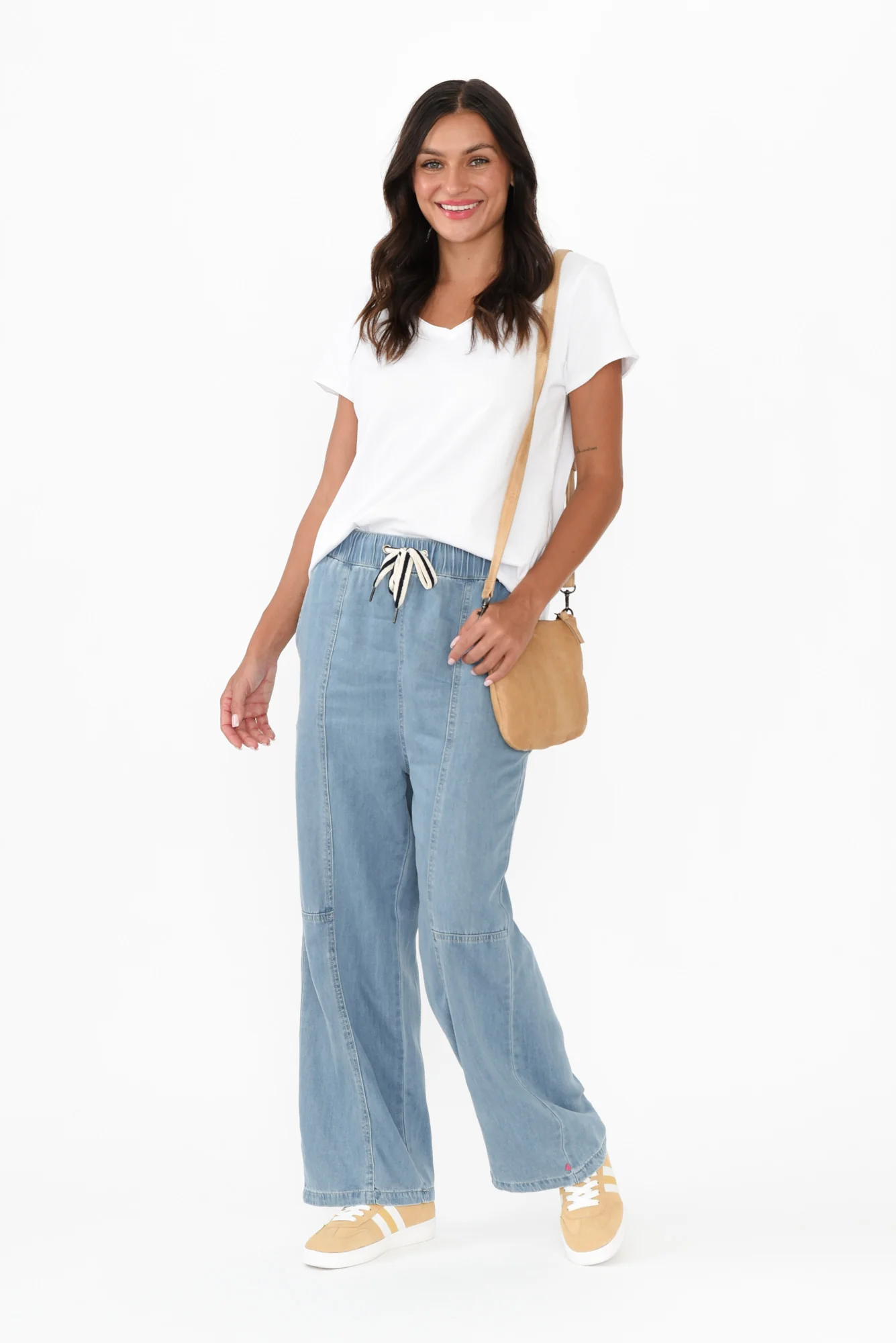 Neve Light Blue Lyocell Drawstring Pants - Image 9