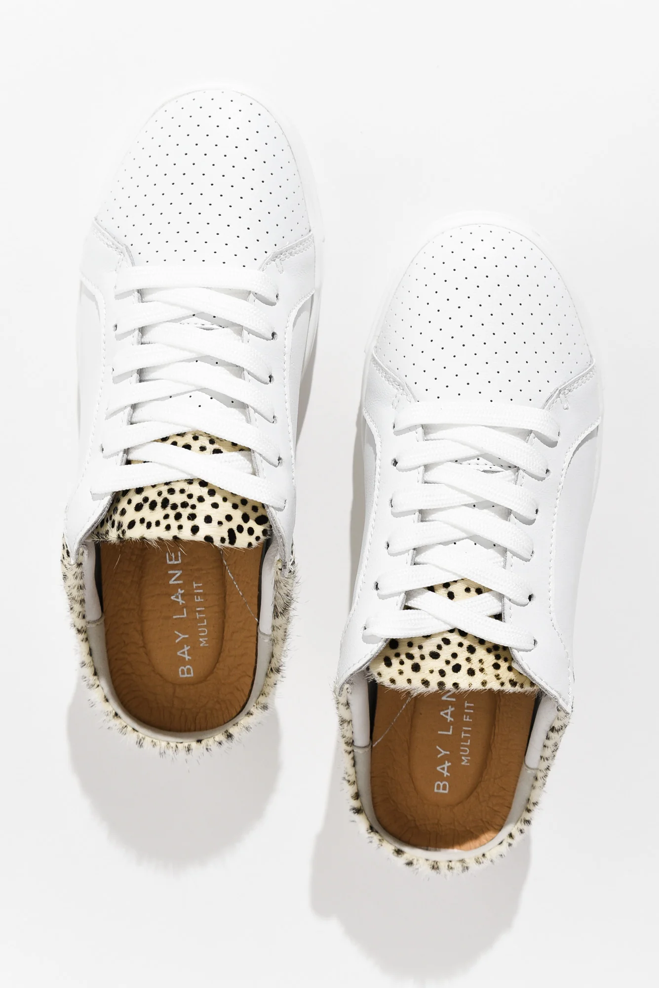 Nicky White Cheetah Leather Mule Sneaker - Image 4