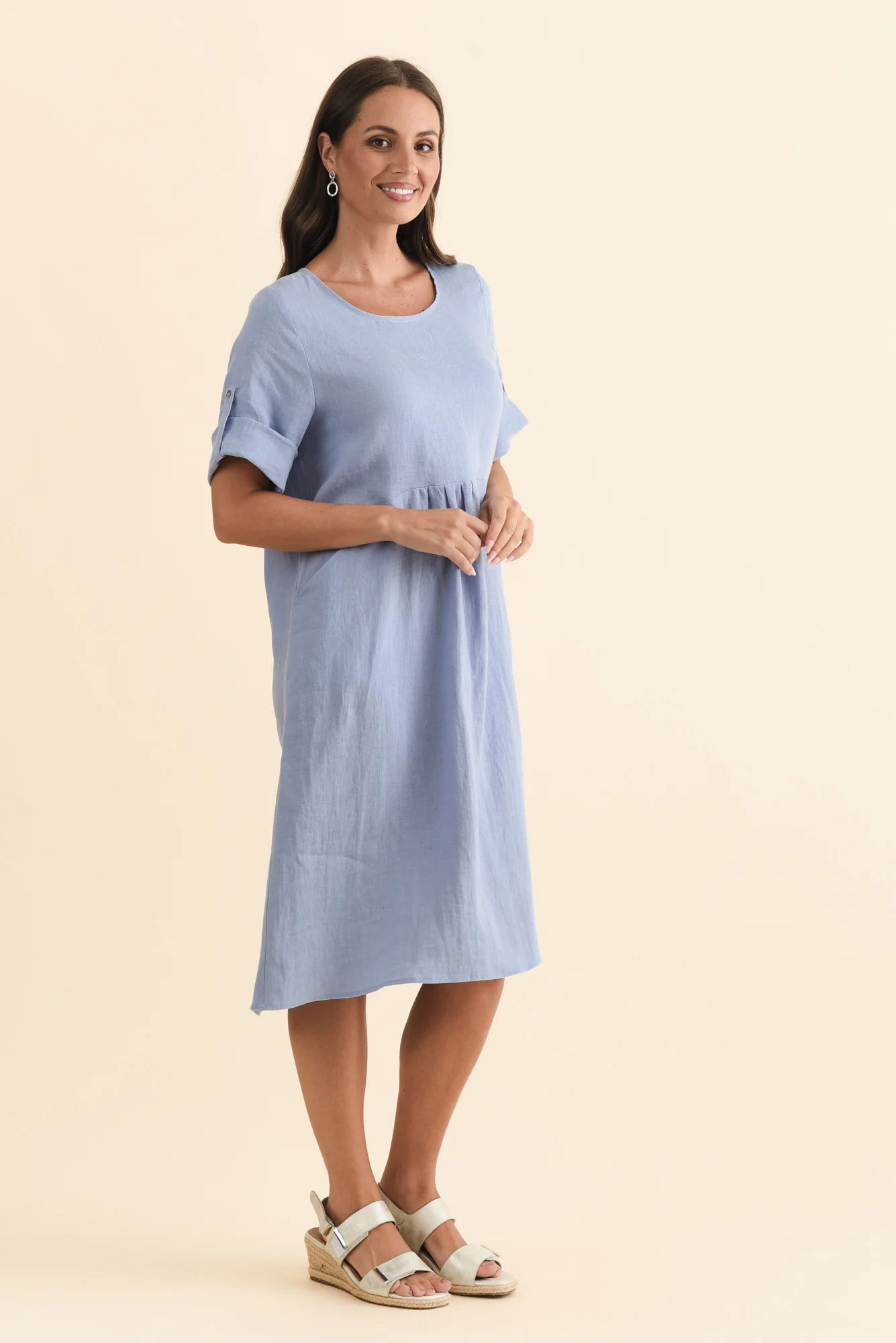 Nolita Blue Linen Pocket Dress - Image 3