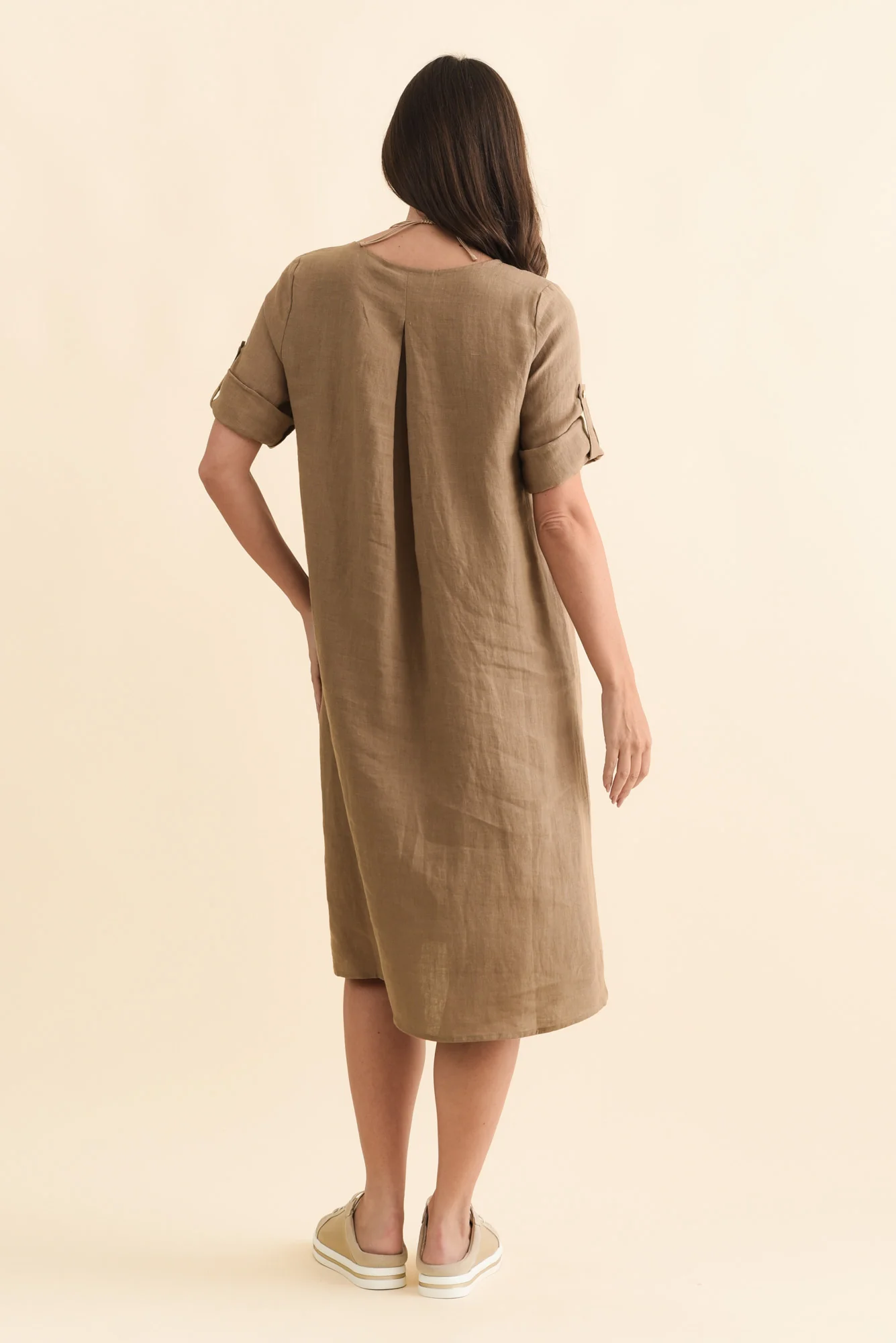 Nolita Chocolate Linen Pocket Dress - Image 4