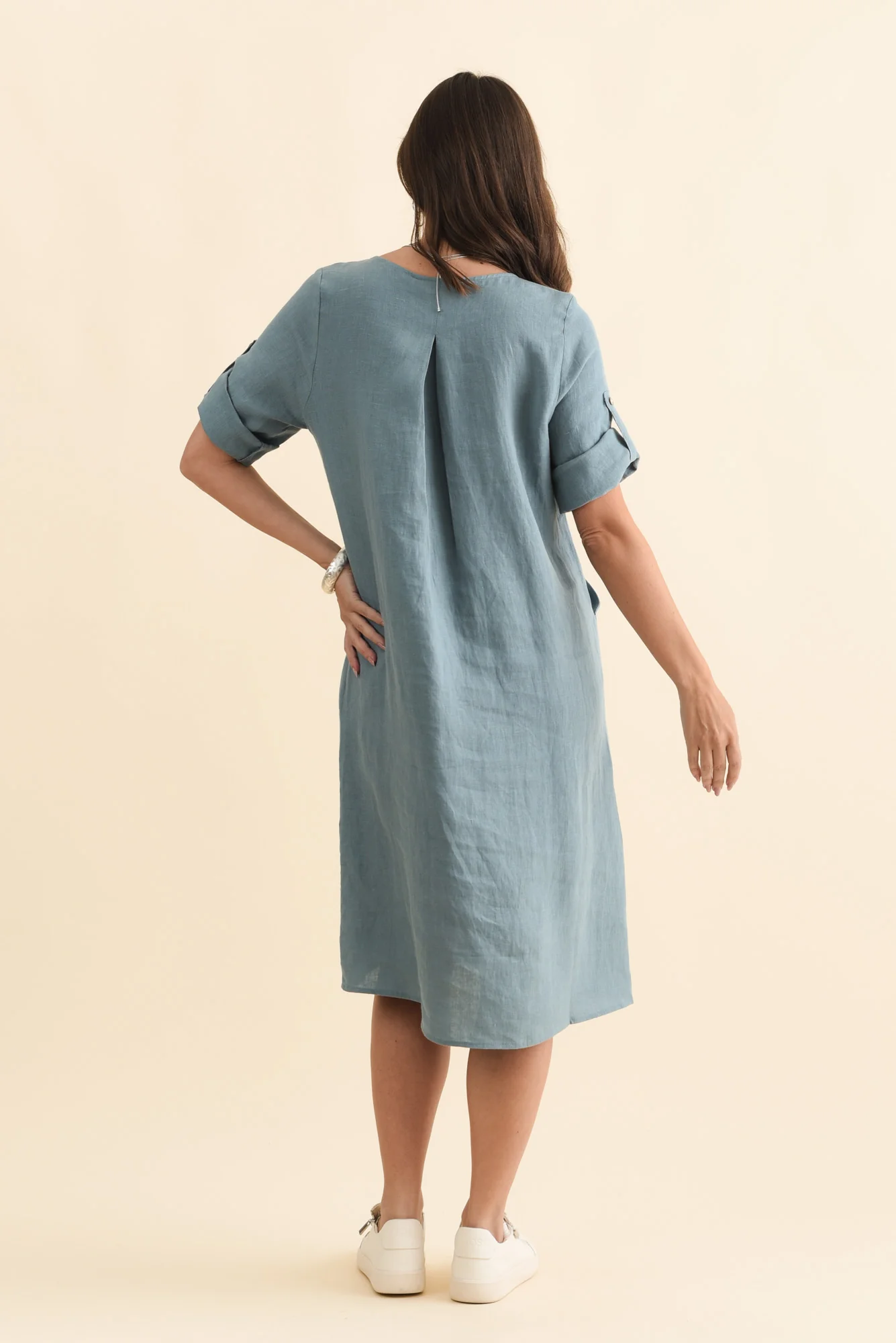 Nolita Steel Linen Pocket Dress - Image 4