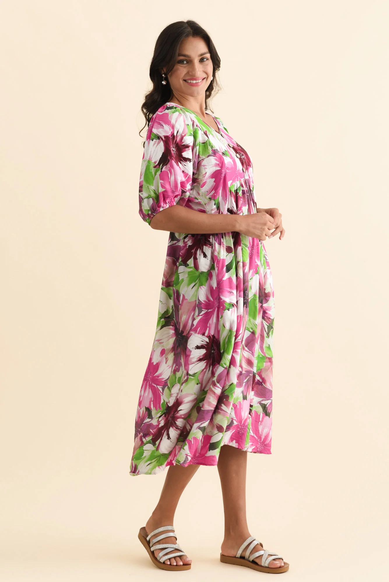 Nolte Purple Flower Pocket Dress - Image 3