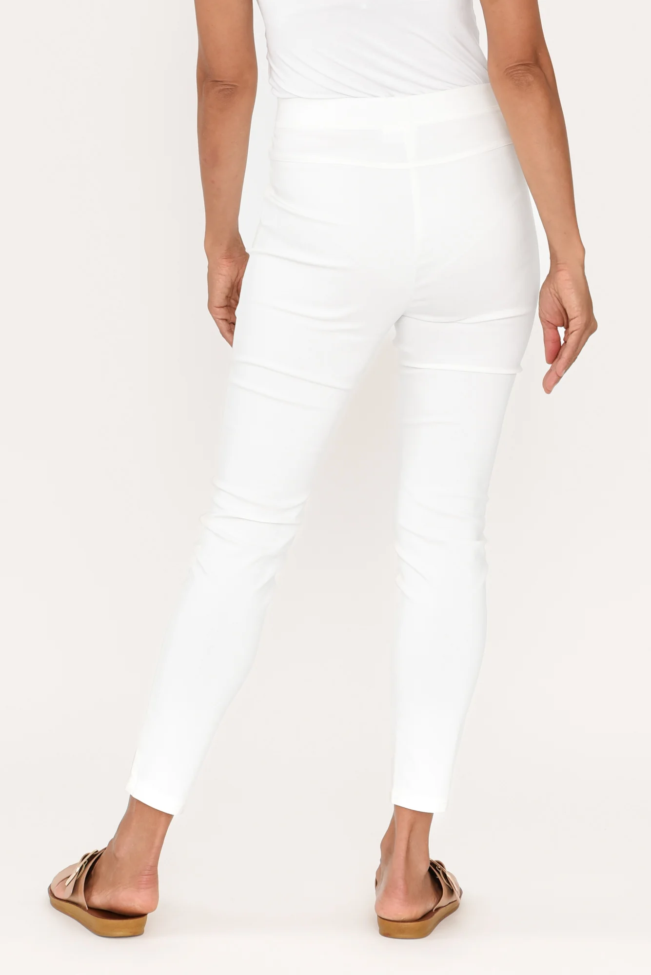 Nora White Stretch 7/8 Pants - Image 5