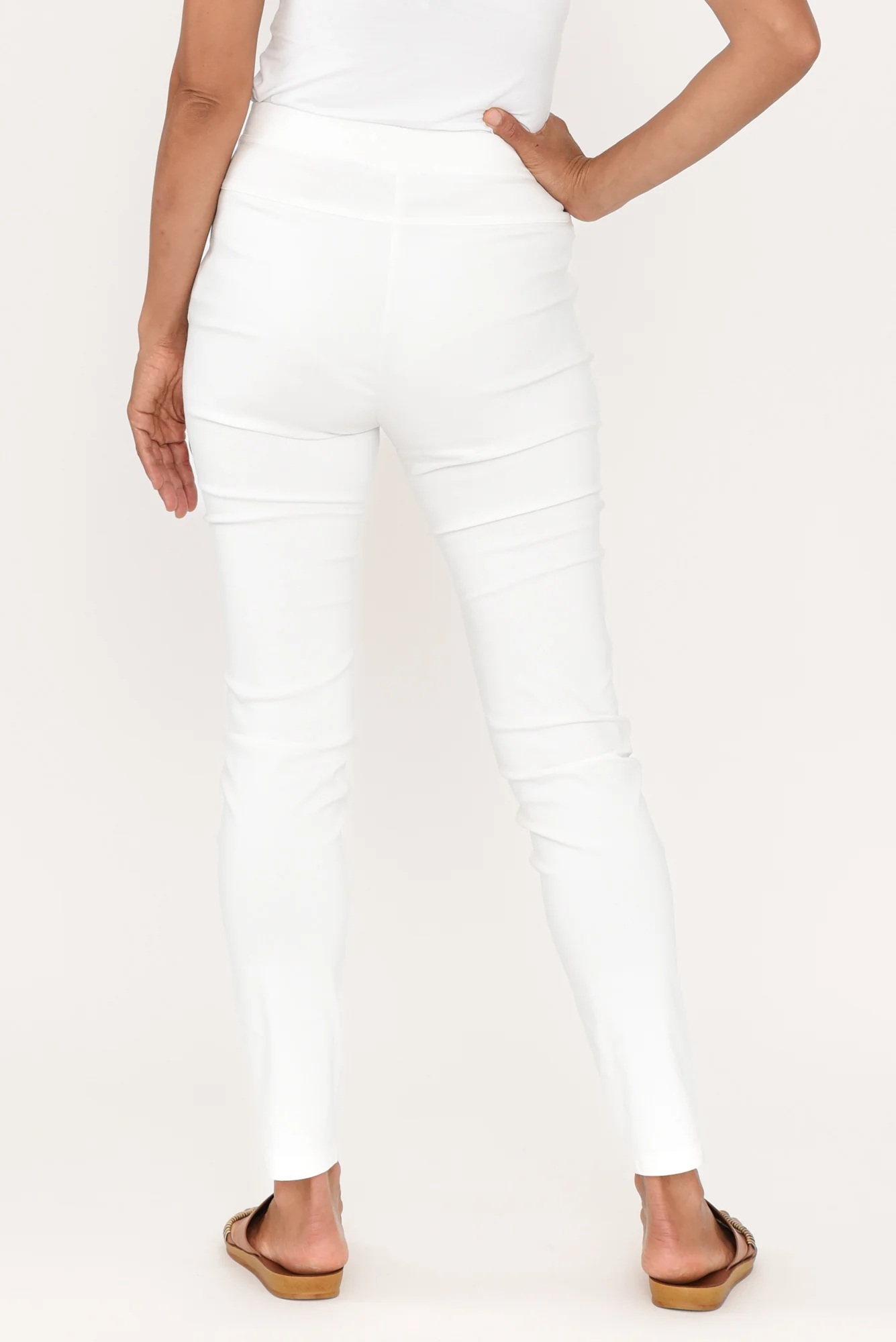 Nora White Stretch Pants - Image 6