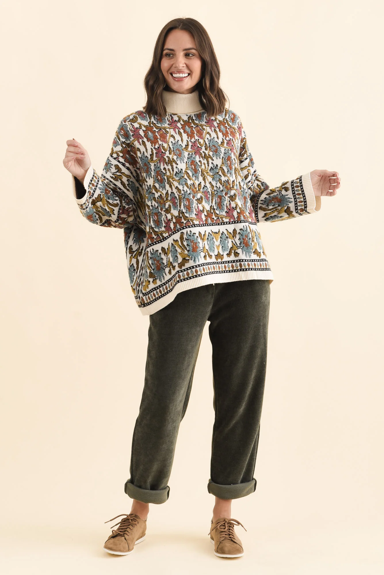Nordin Cream Motif Knit Jumper - Image 6