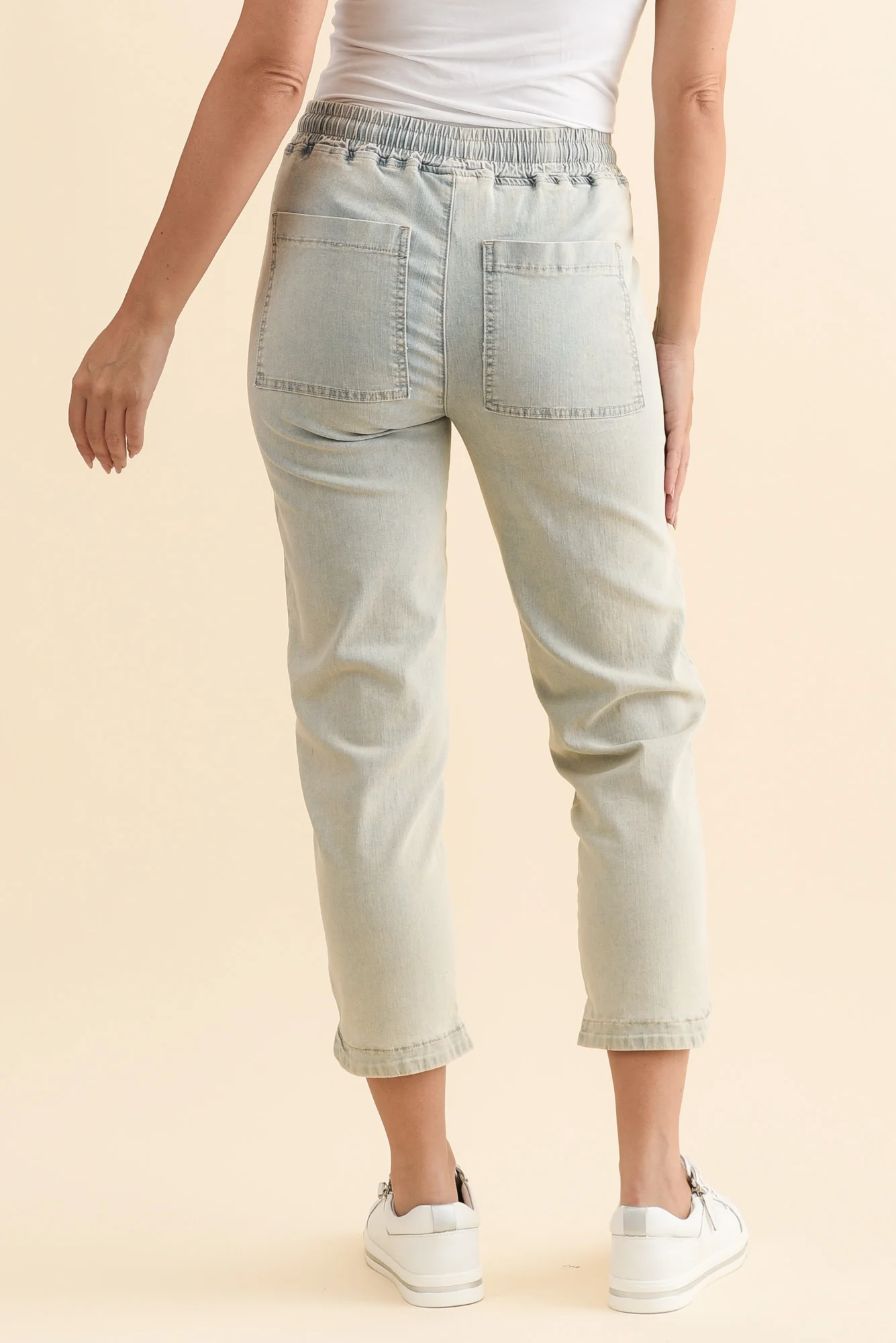 Orbe Light Blue Denim Drawstring Jeans - Image 5