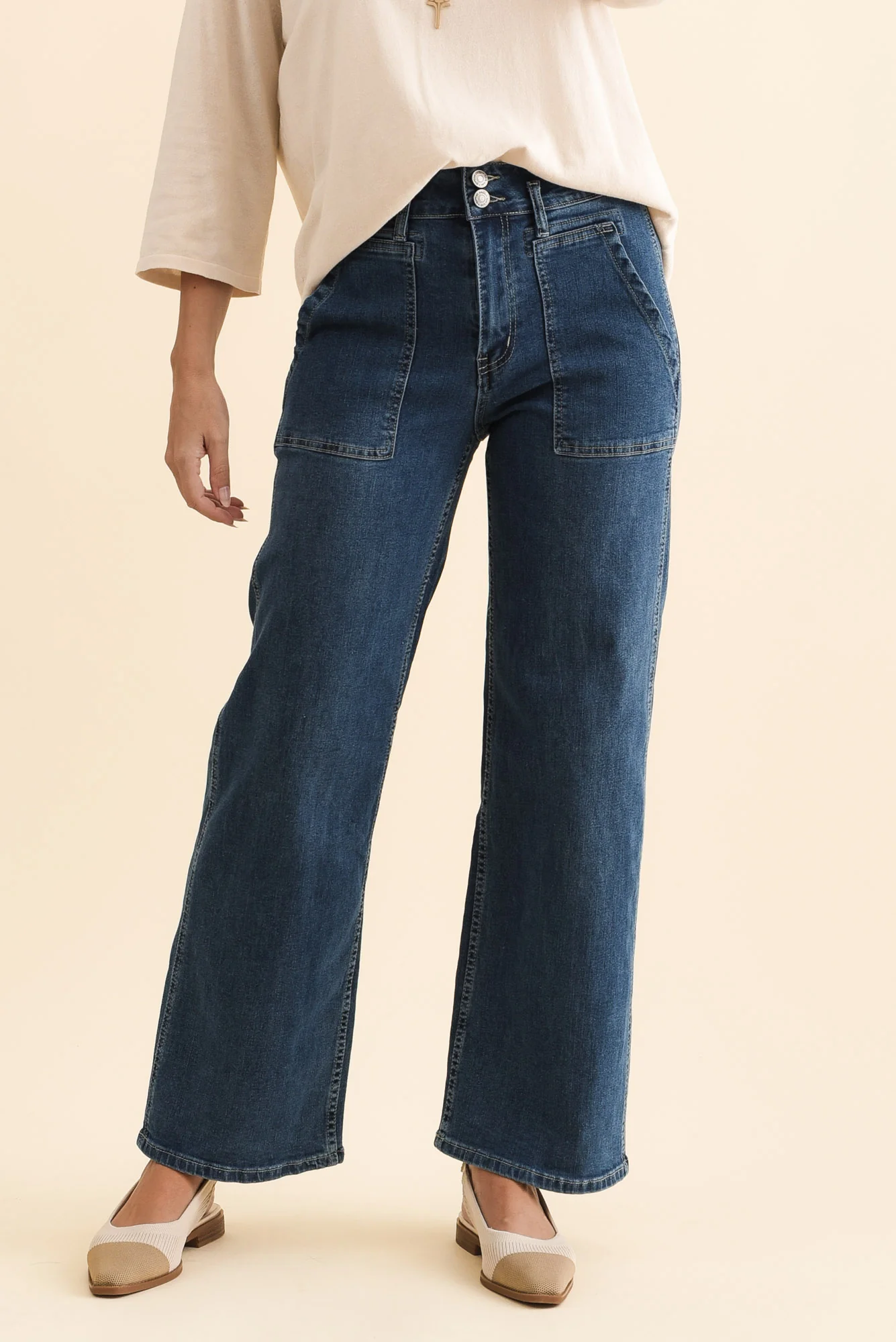 Orwell Blue Straight Leg Jeans - Image 2