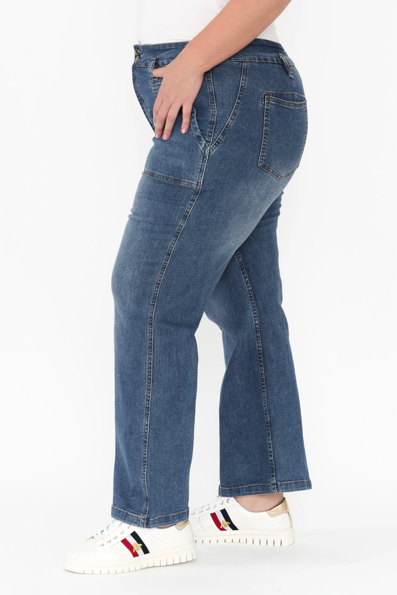 Orwell Mid Blue Straight Leg Jeans - Image 13