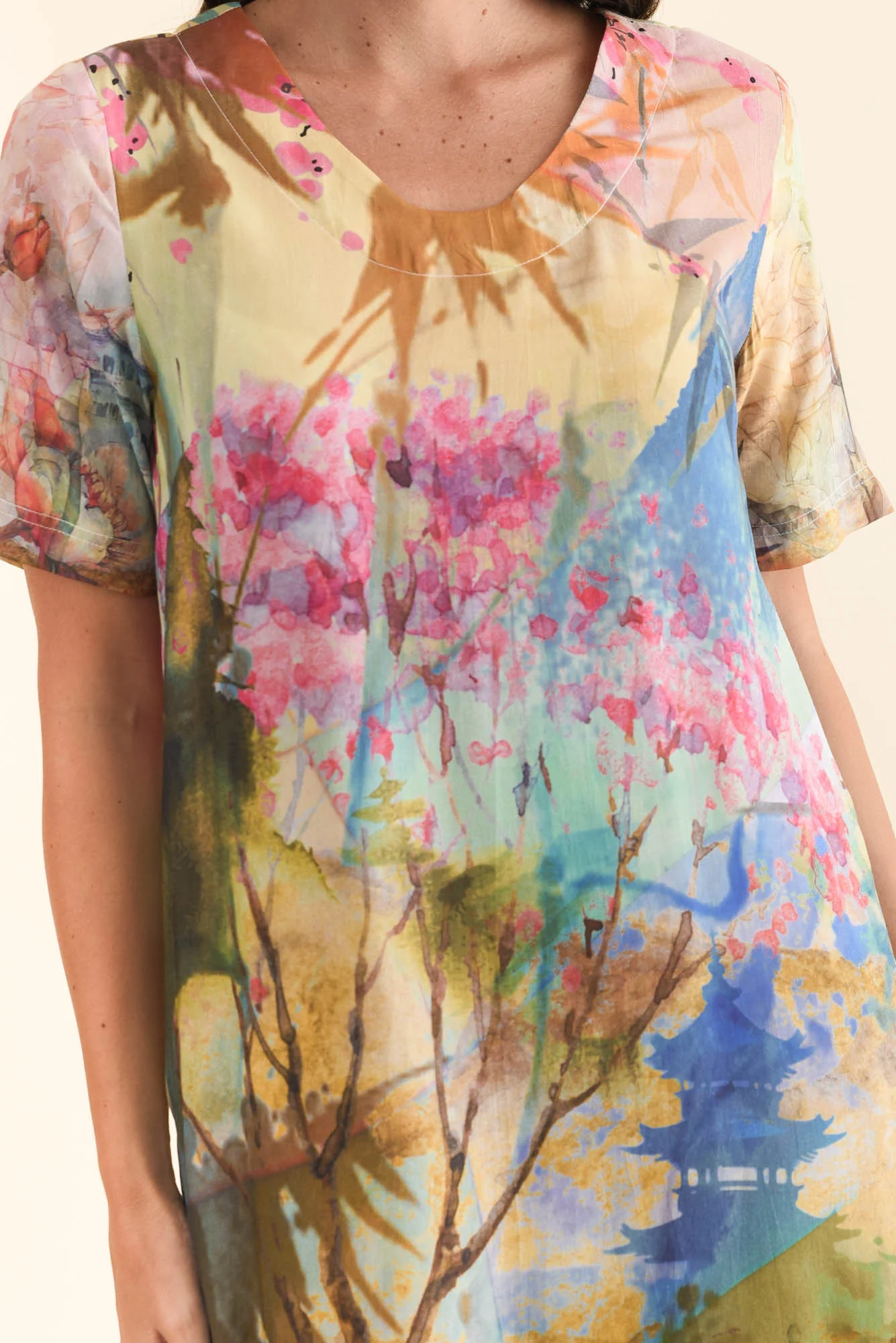 Osaka Pink Blossom Pocket Dress - Image 5