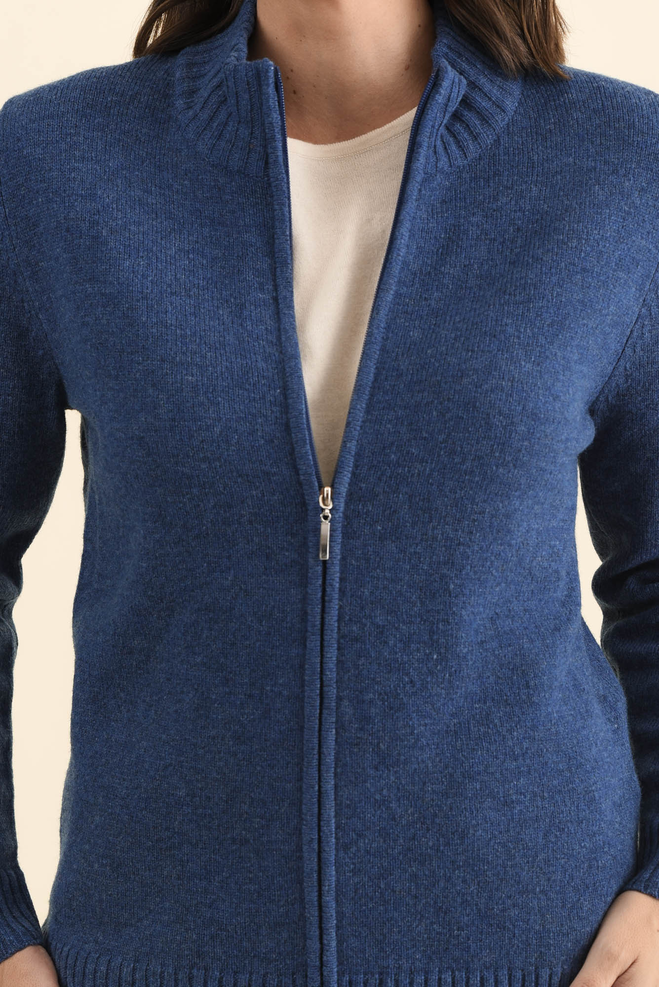 Pacey Blue Wool Zip Jacket - Image 5
