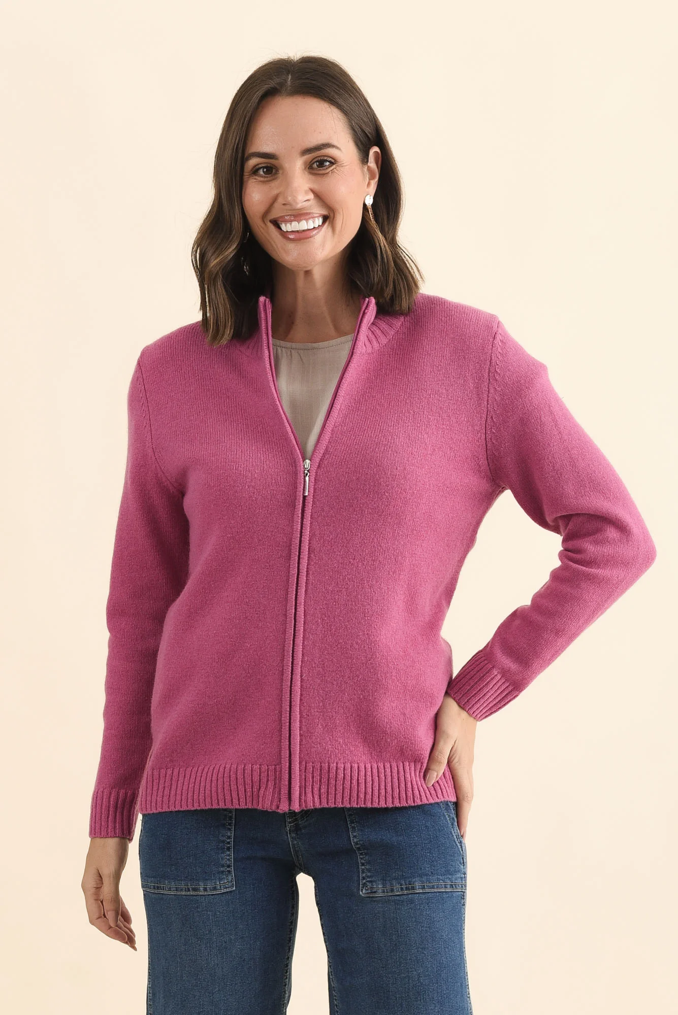 Pacey Pink Wool Zip Jacket - Image 5
